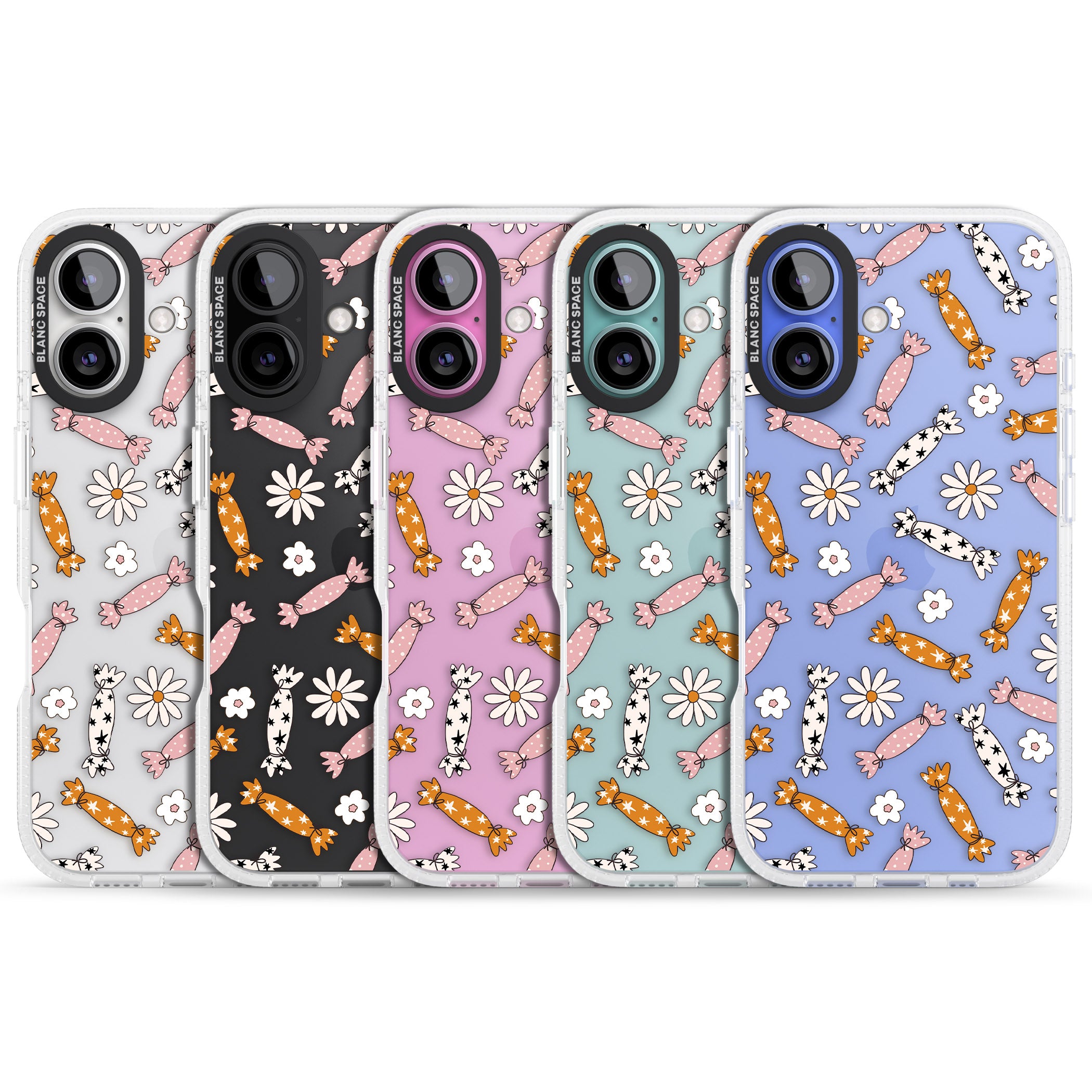 Floral Candy iPhone 16 / 16 Plus Clear Case Impact Air - Blanc Space