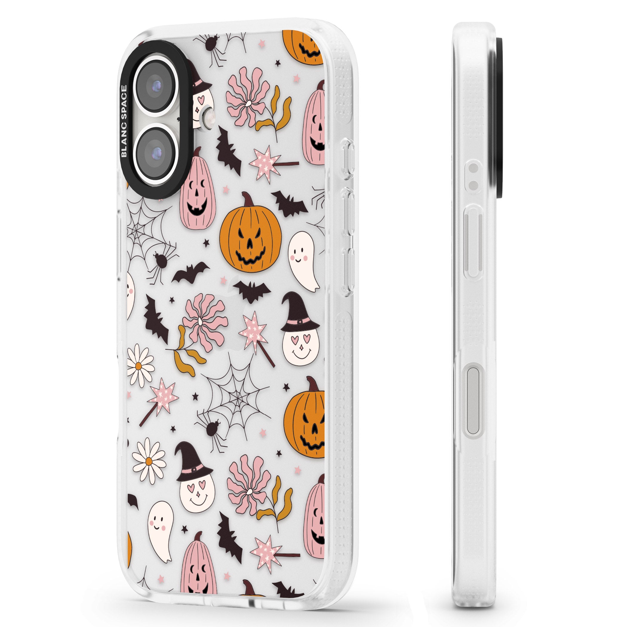 Spooky Mix iPhone 16 / 16 Plus Clear Case Impact Air - Blanc Space