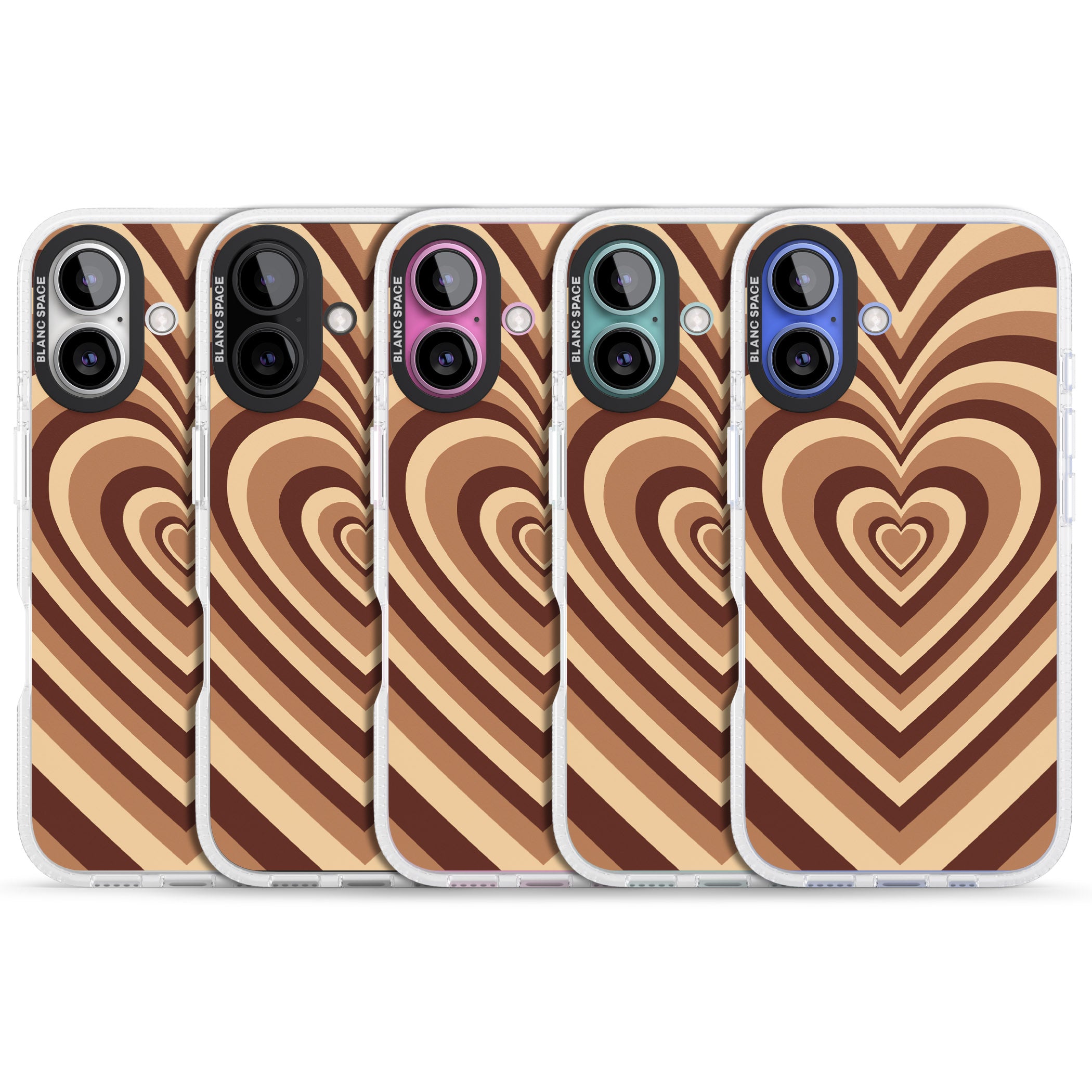 Latte Heart Illusion iPhone 16 / 16 Plus Clear Case Impact Air - Blanc Space