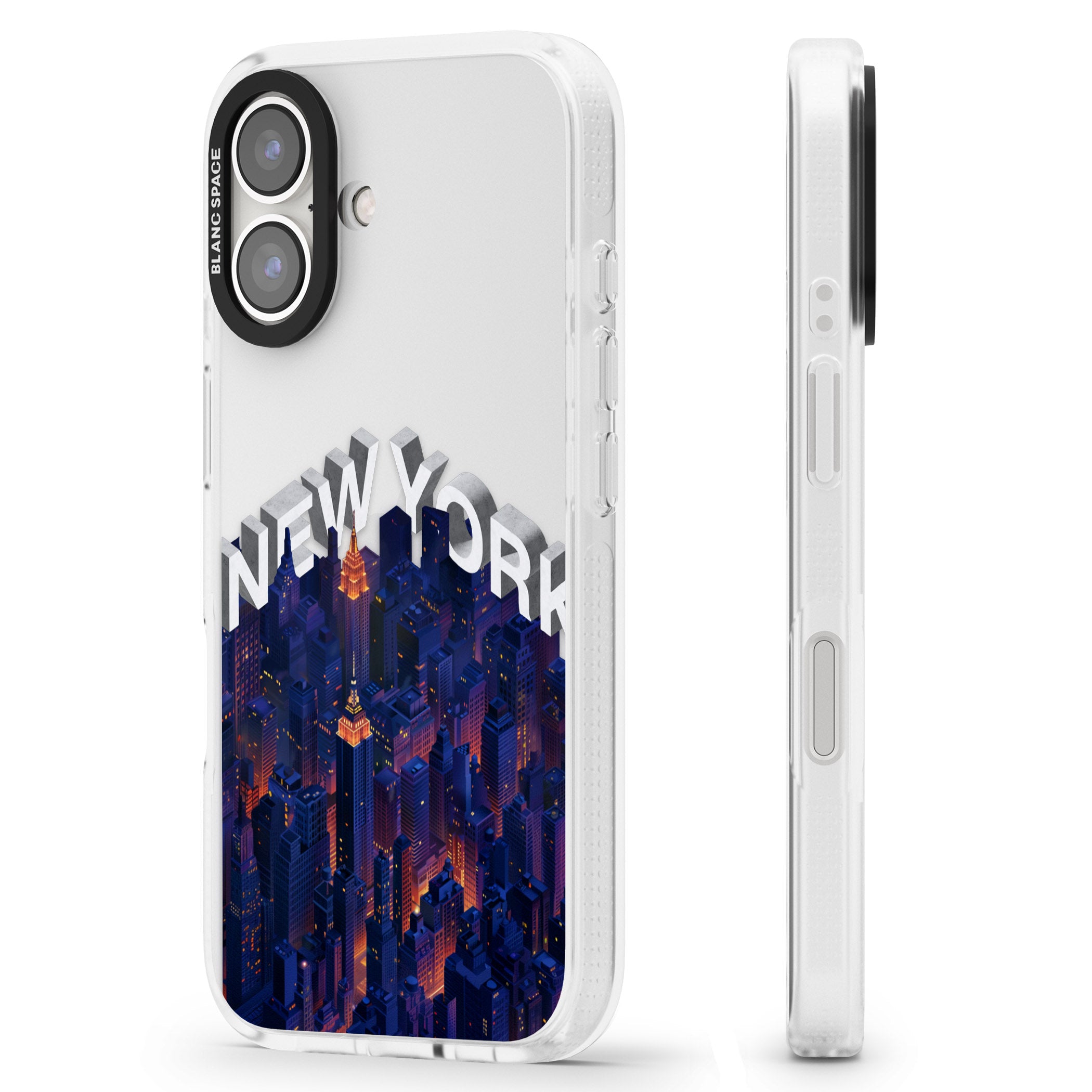 New York City iPhone 16 / 16 Plus Clear Case Impact Air - Blanc Space