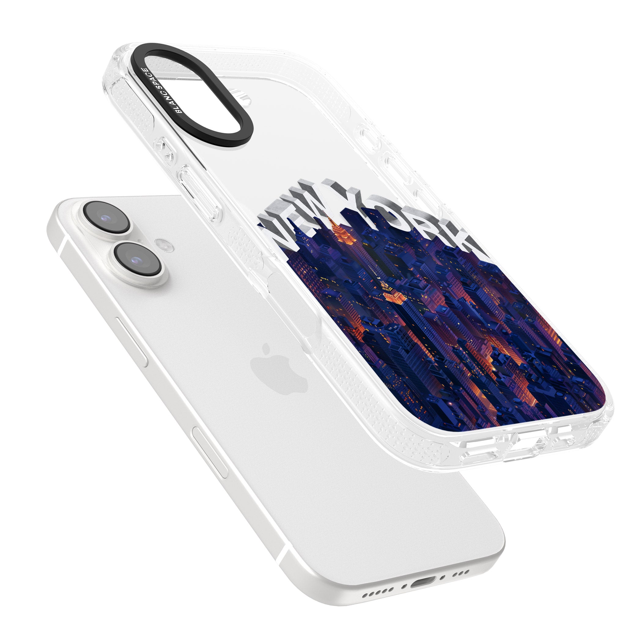 New York City iPhone 16 / 16 Plus Clear Case Impact Air - Blanc Space