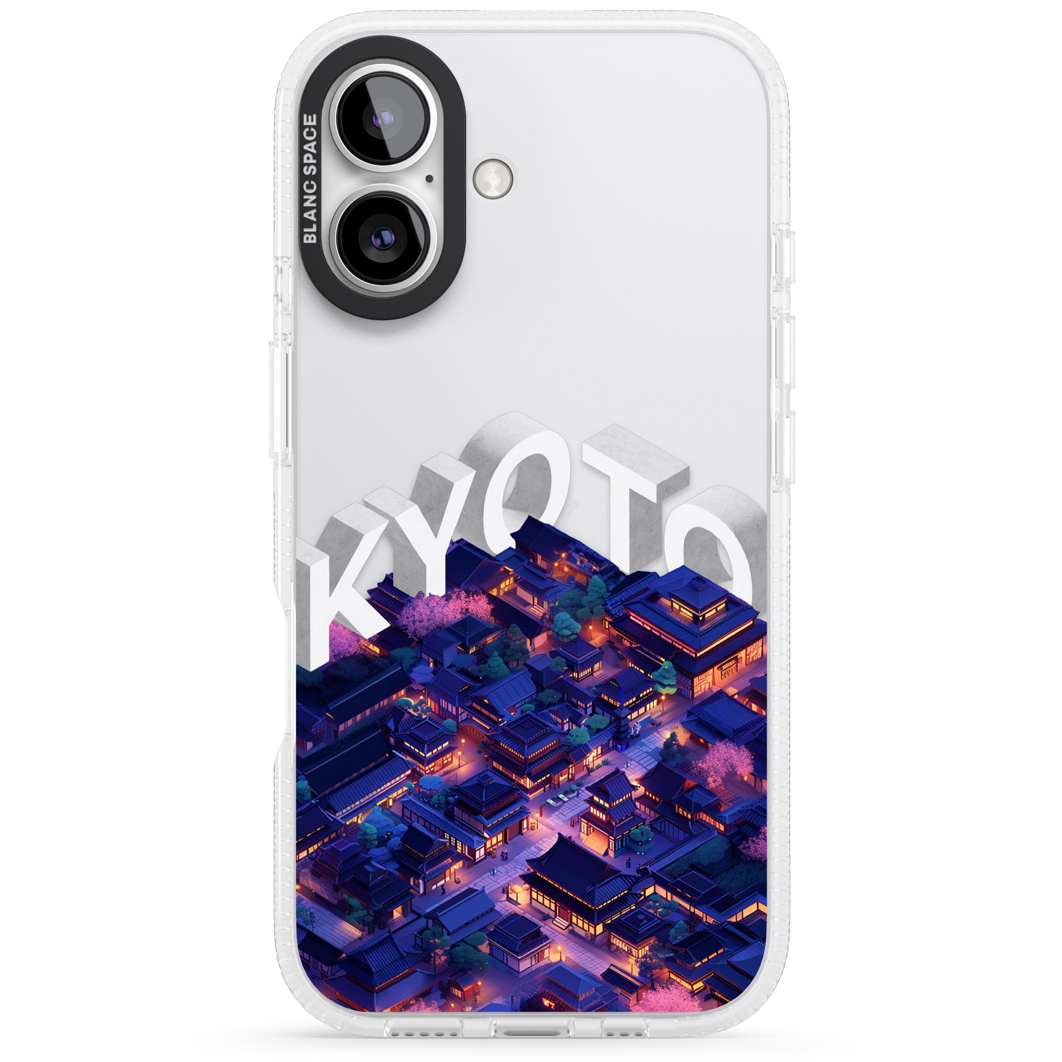 Kyoto iPhone 16 / 16 Plus Clear Case Impact Air - Blanc Space