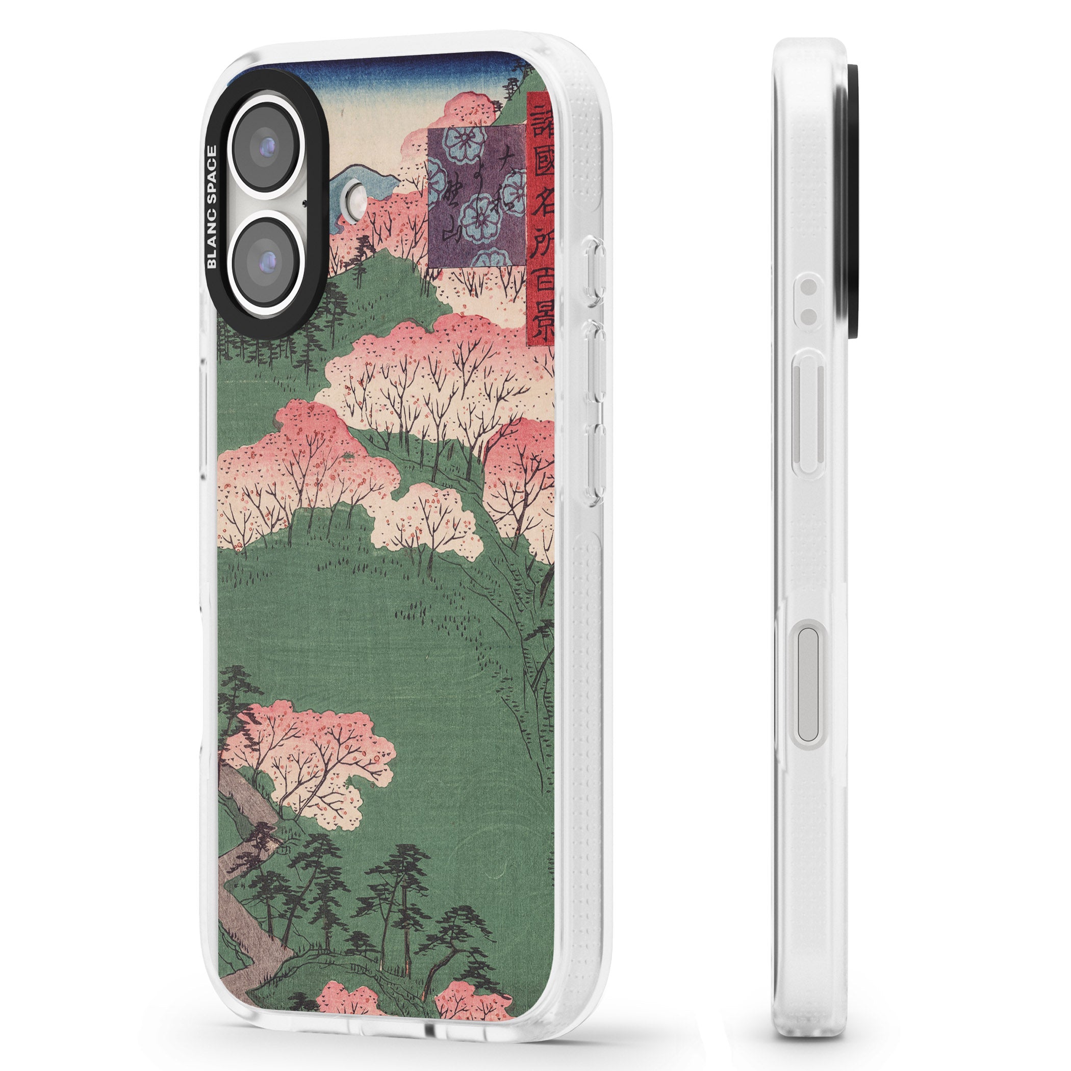 Japanese Illustration Cherry Blossom Forest iPhone 16 / 16 Plus Clear Case Impact Air - Blanc Space
