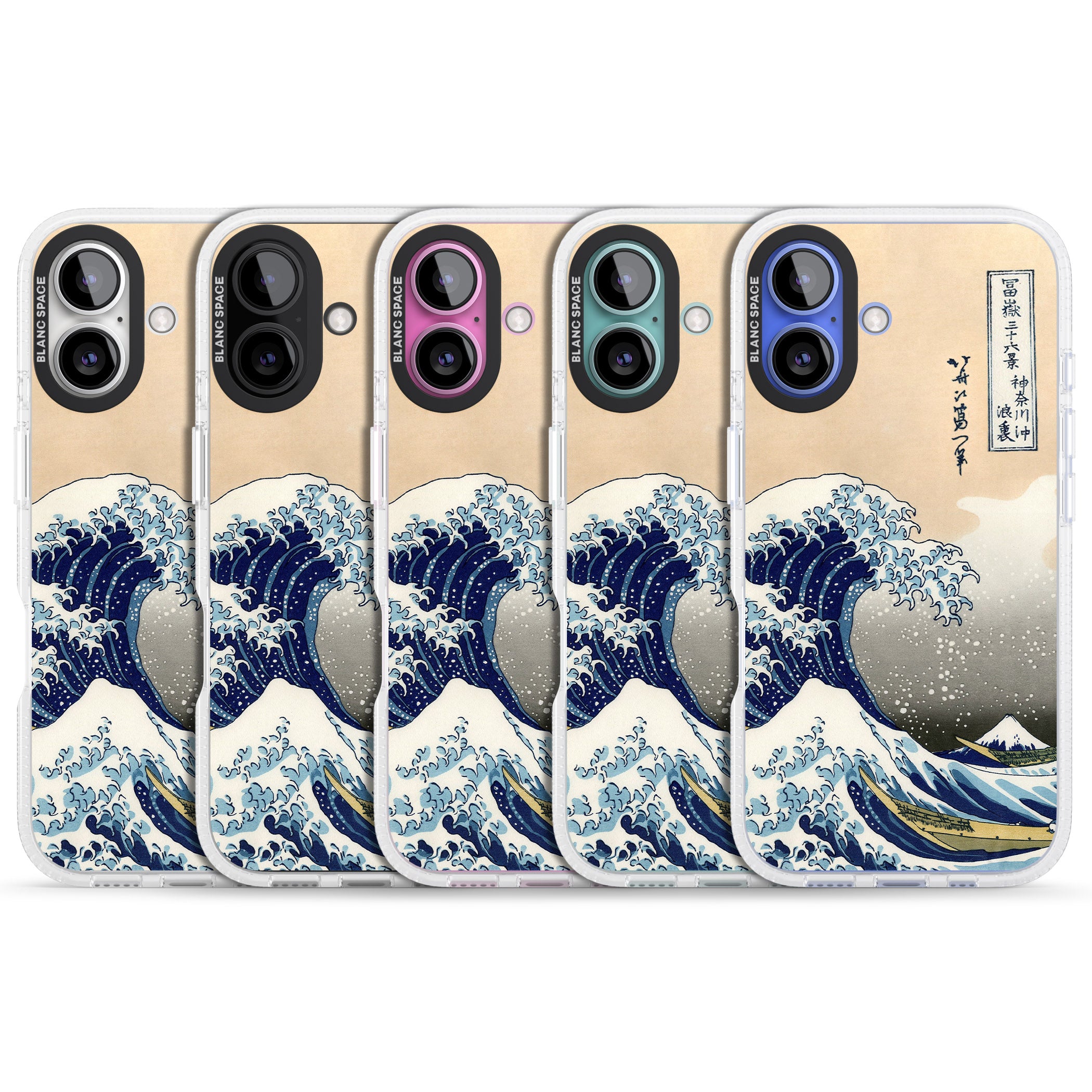 Great Wave iPhone 16 / 16 Plus Clear Case Impact Air - Blanc Space