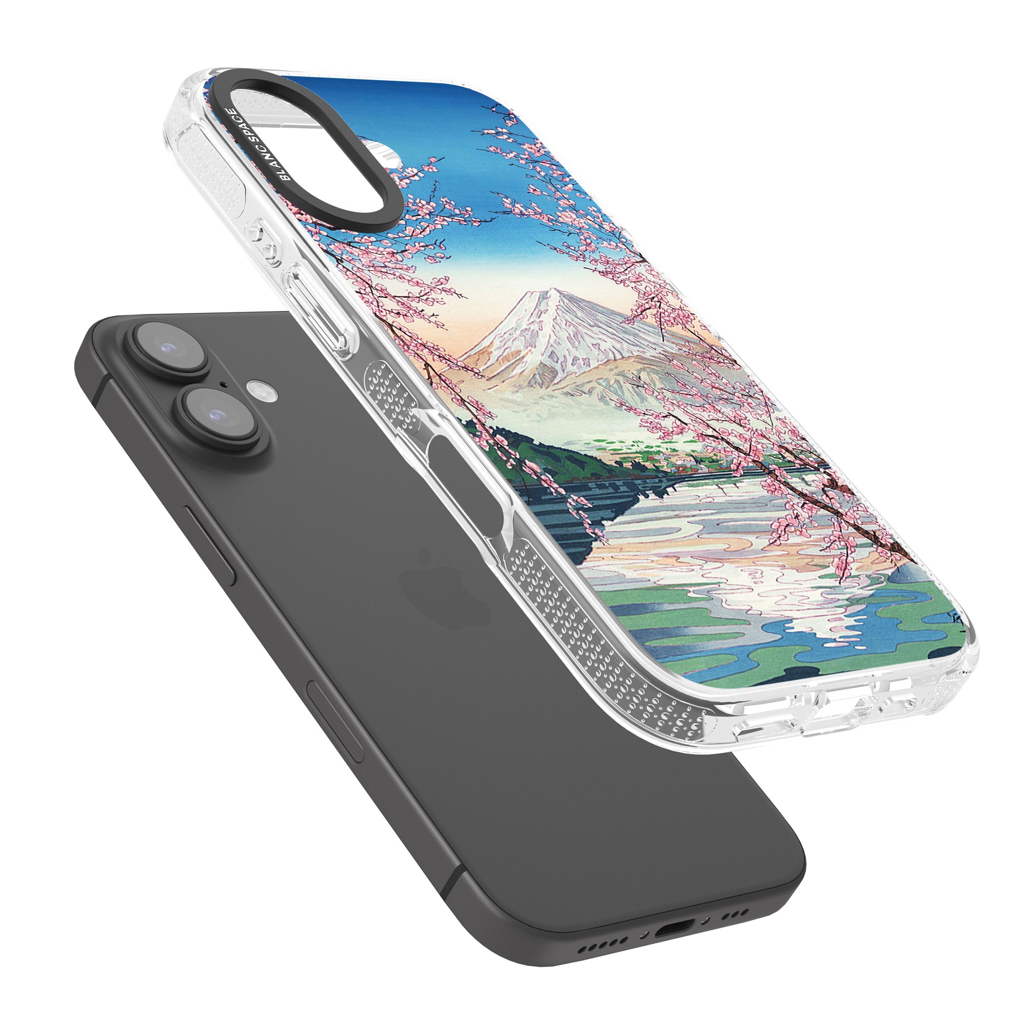 Mt. Fuji from Lake Kawaguchi iPhone 16 / 16 Plus Clear Case Impact Air - Blanc Space