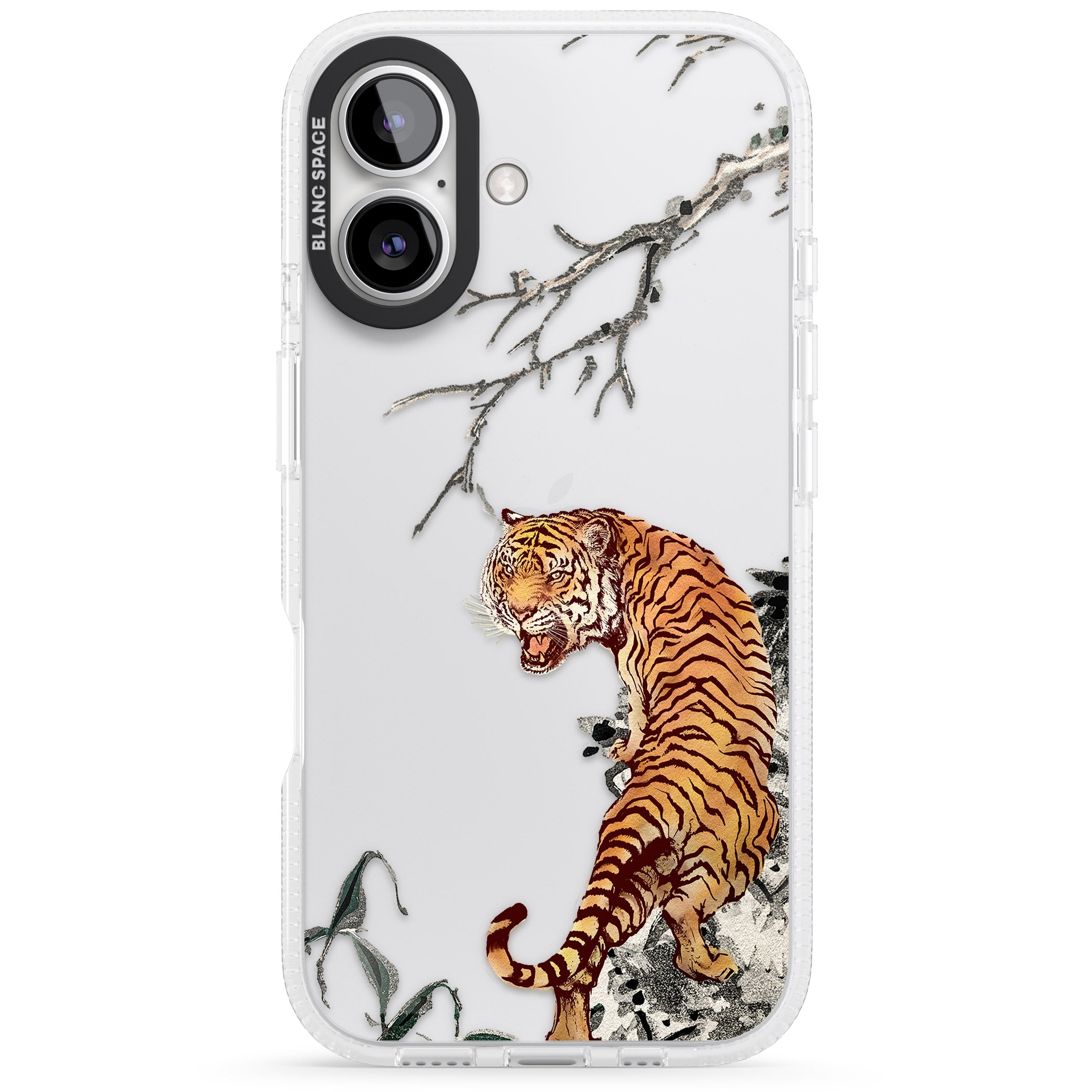 Roaring Tiger iPhone 16 / 16 Plus Clear Case Impact Air - Blanc Space