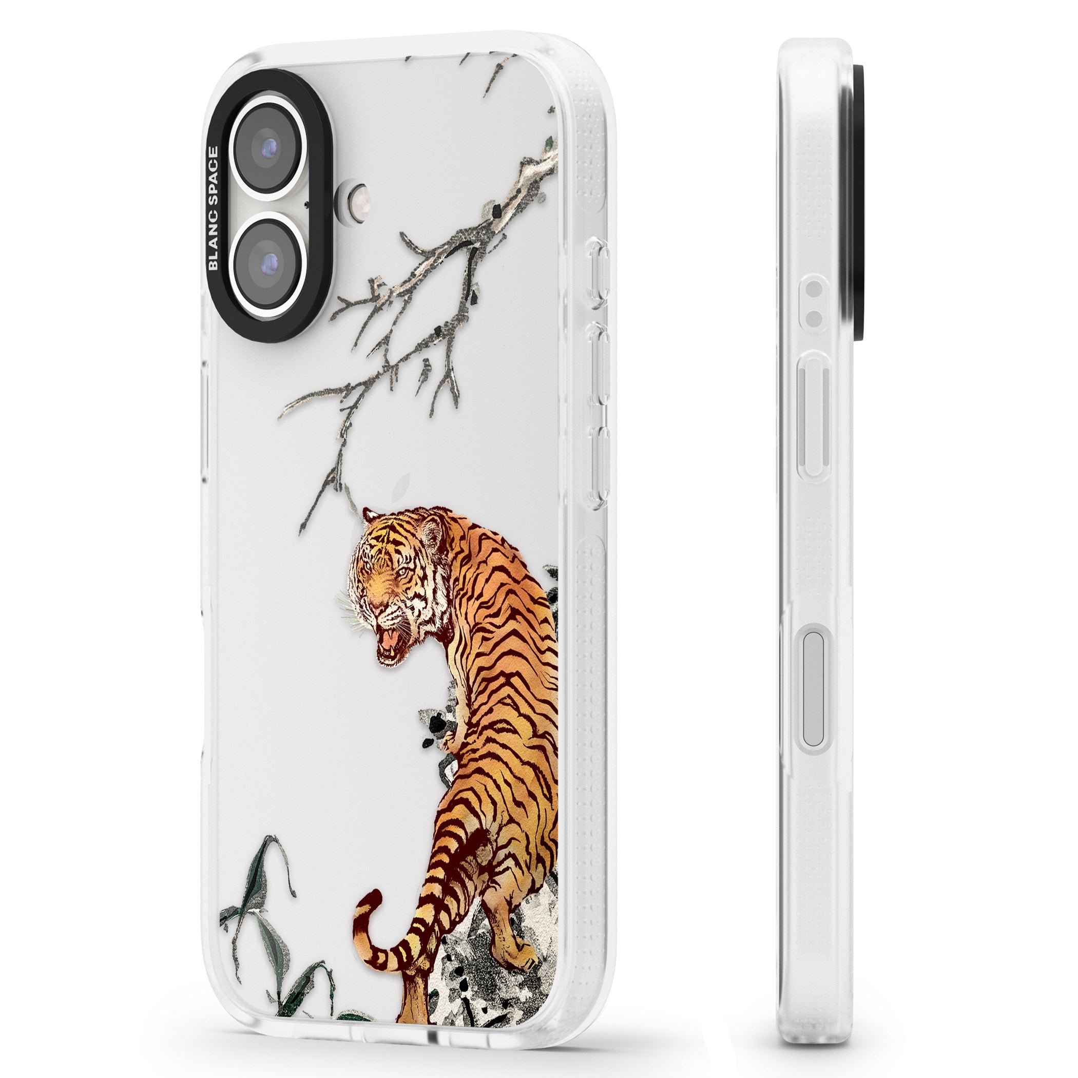 Roaring Tiger iPhone 16 / 16 Plus Clear Case Impact Air - Blanc Space