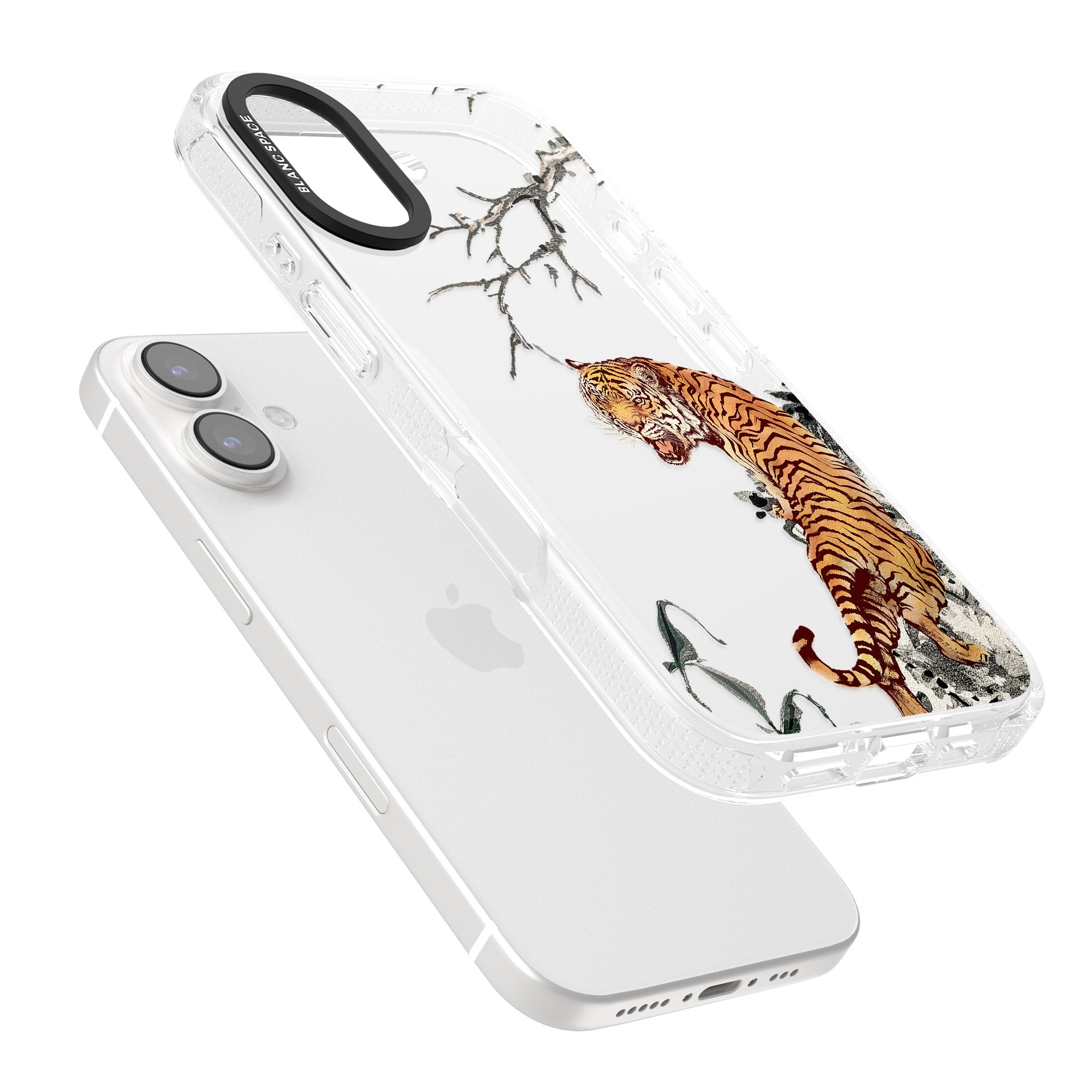 Roaring Tiger iPhone 16 / 16 Plus Clear Case Impact Air - Blanc Space