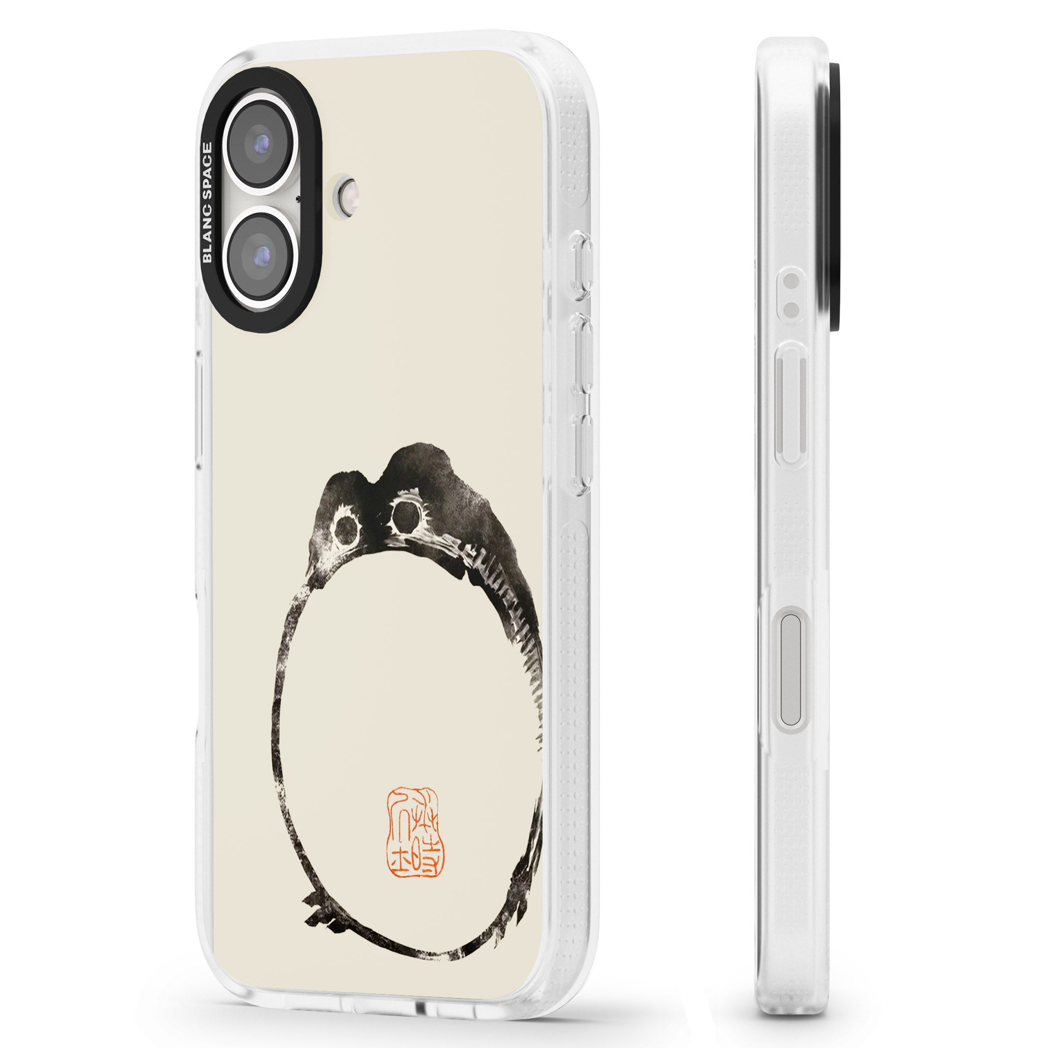 Matsumoto Hoji Round Frog iPhone 16 / 16 Plus Clear Case Impact Air - Blanc Space