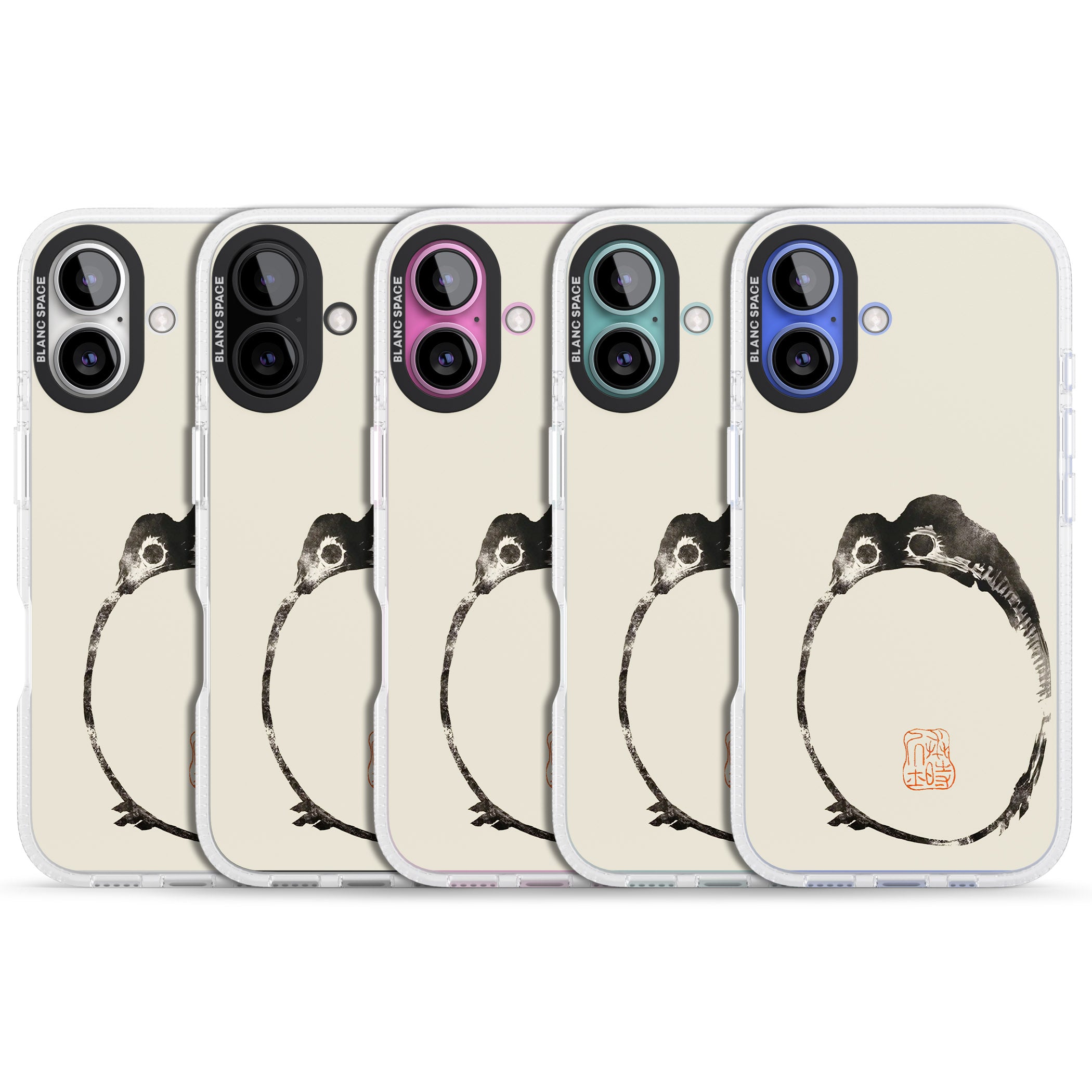 Matsumoto Hoji Round Frog iPhone 16 / 16 Plus Clear Case Impact Air - Blanc Space