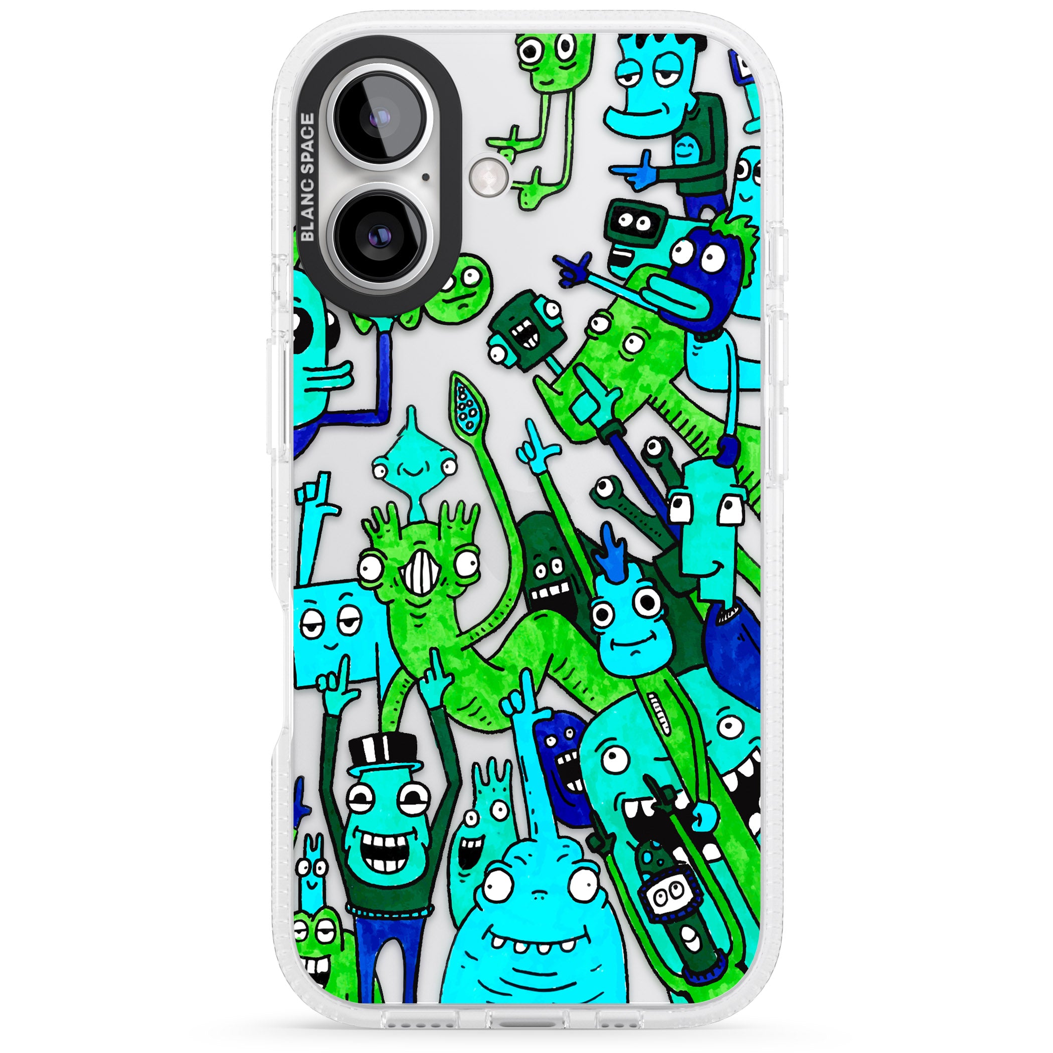 Don't Point iPhone 16 / 16 Plus Clear Case Impact Air - Blanc Space