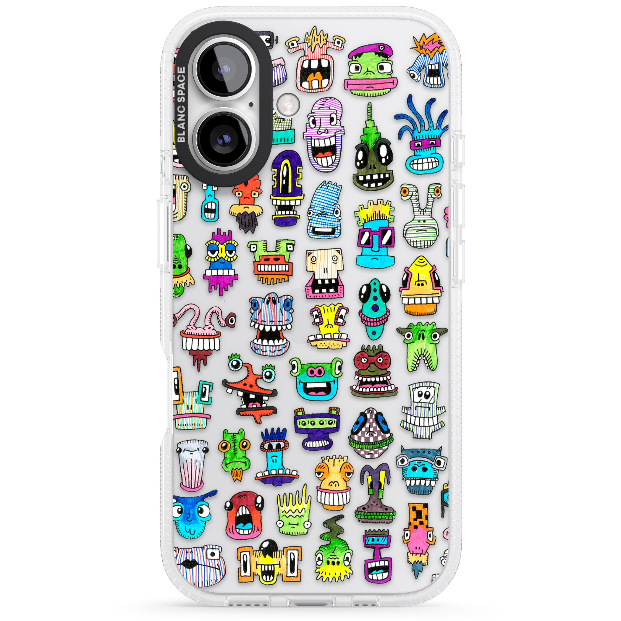 Familiar Faces iPhone 16 / 16 Plus Clear Case Impact Air - Blanc Space