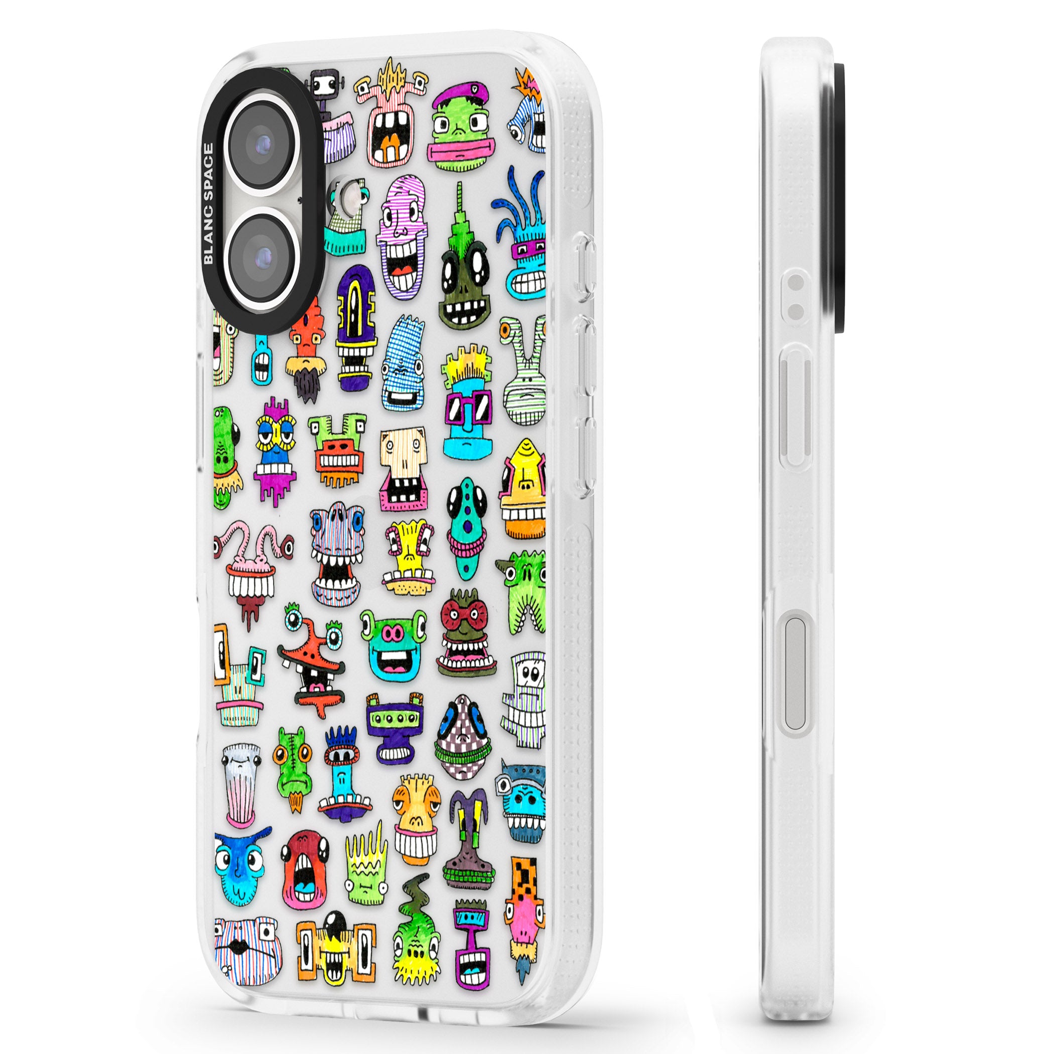 Familiar Faces iPhone 16 / 16 Plus Clear Case Impact Air - Blanc Space