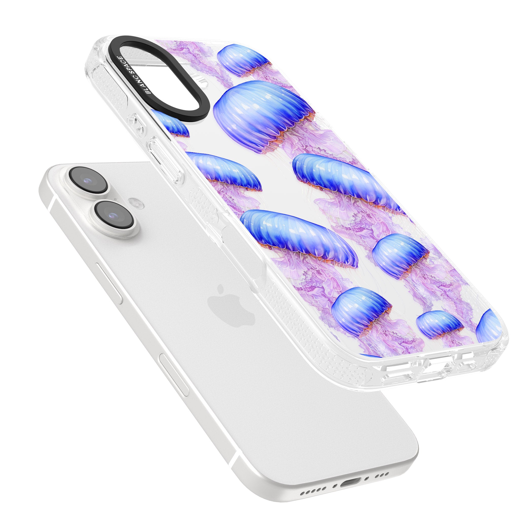 Jellyfish iPhone 16 / 16 Plus Clear Case Impact Air - Blanc Space