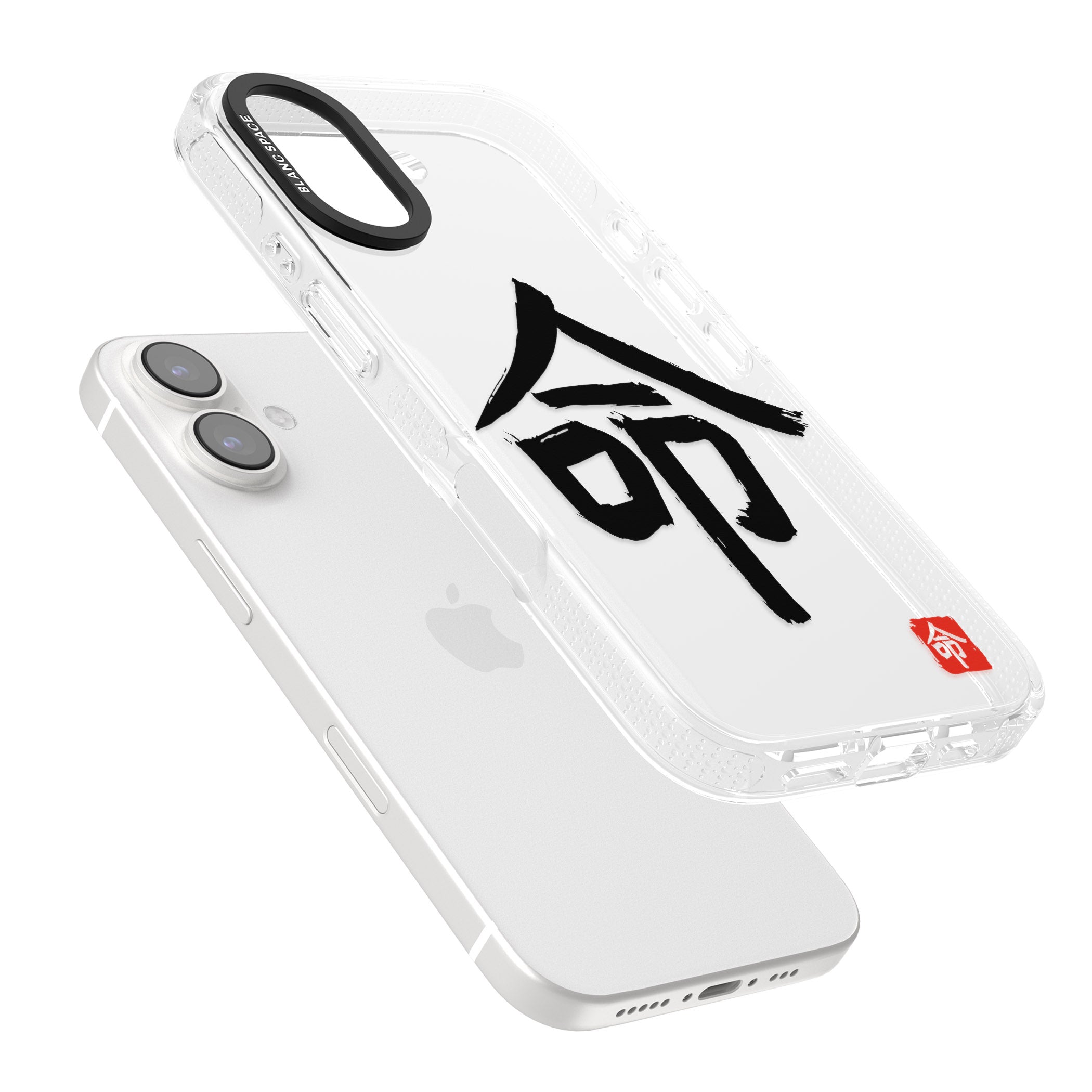 Japanese Kanji - Life iPhone 16 / 16 Plus Clear Case Impact Air - Blanc Space