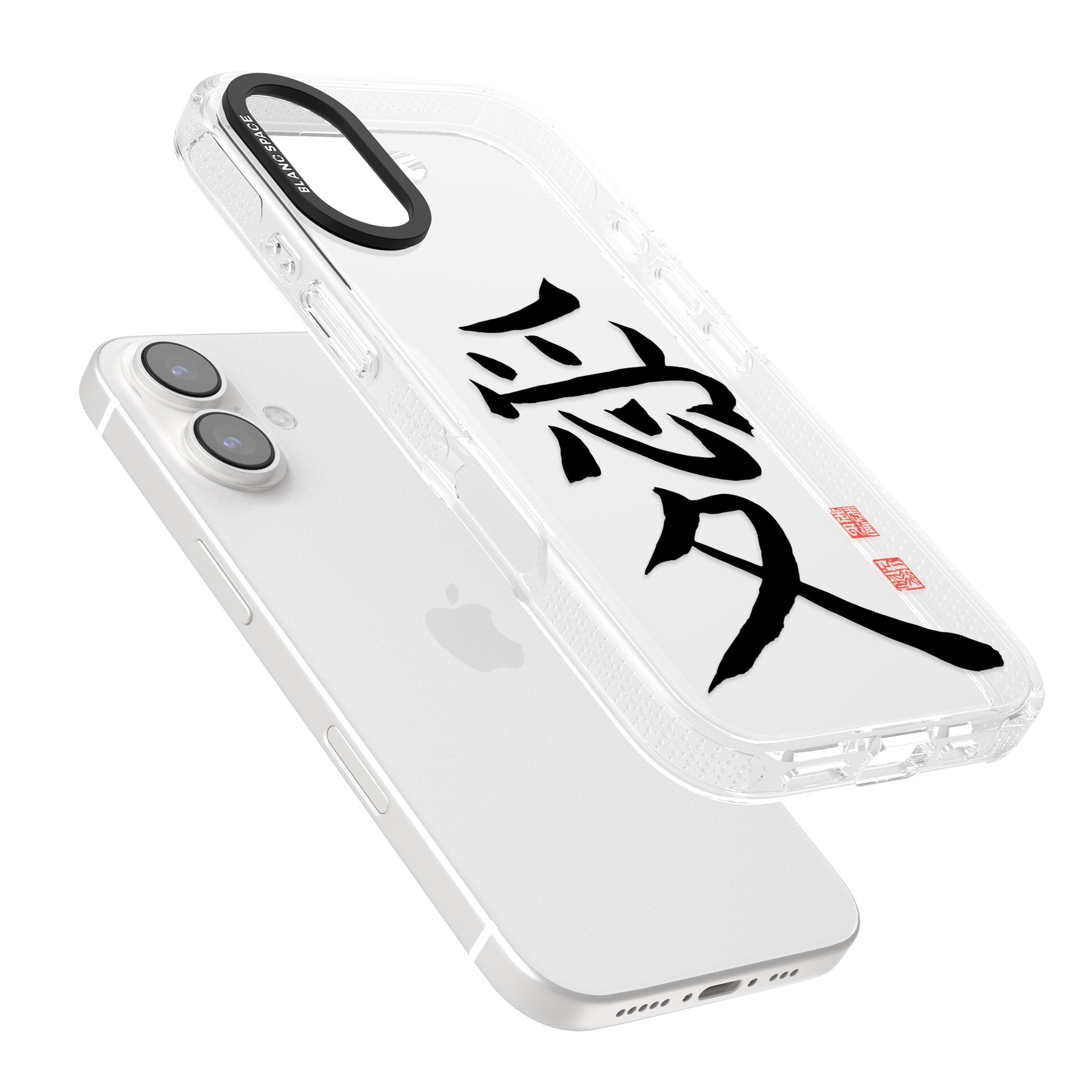 Japanese Kanji - Love iPhone 16 / 16 Plus Clear Case Impact Air - Blanc Space