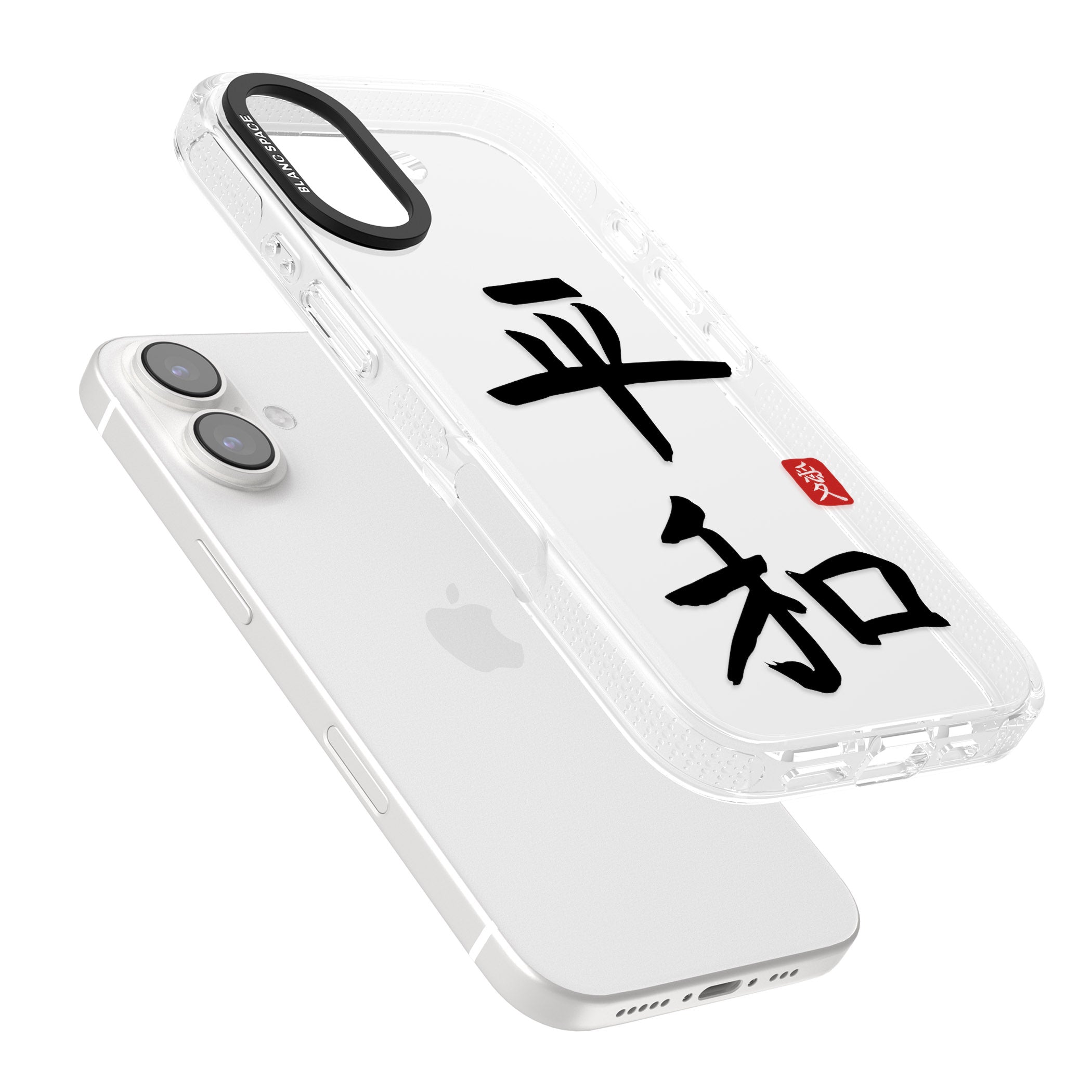 Japanese Kanji - Peace iPhone 16 / 16 Plus Clear Case Impact Air - Blanc Space