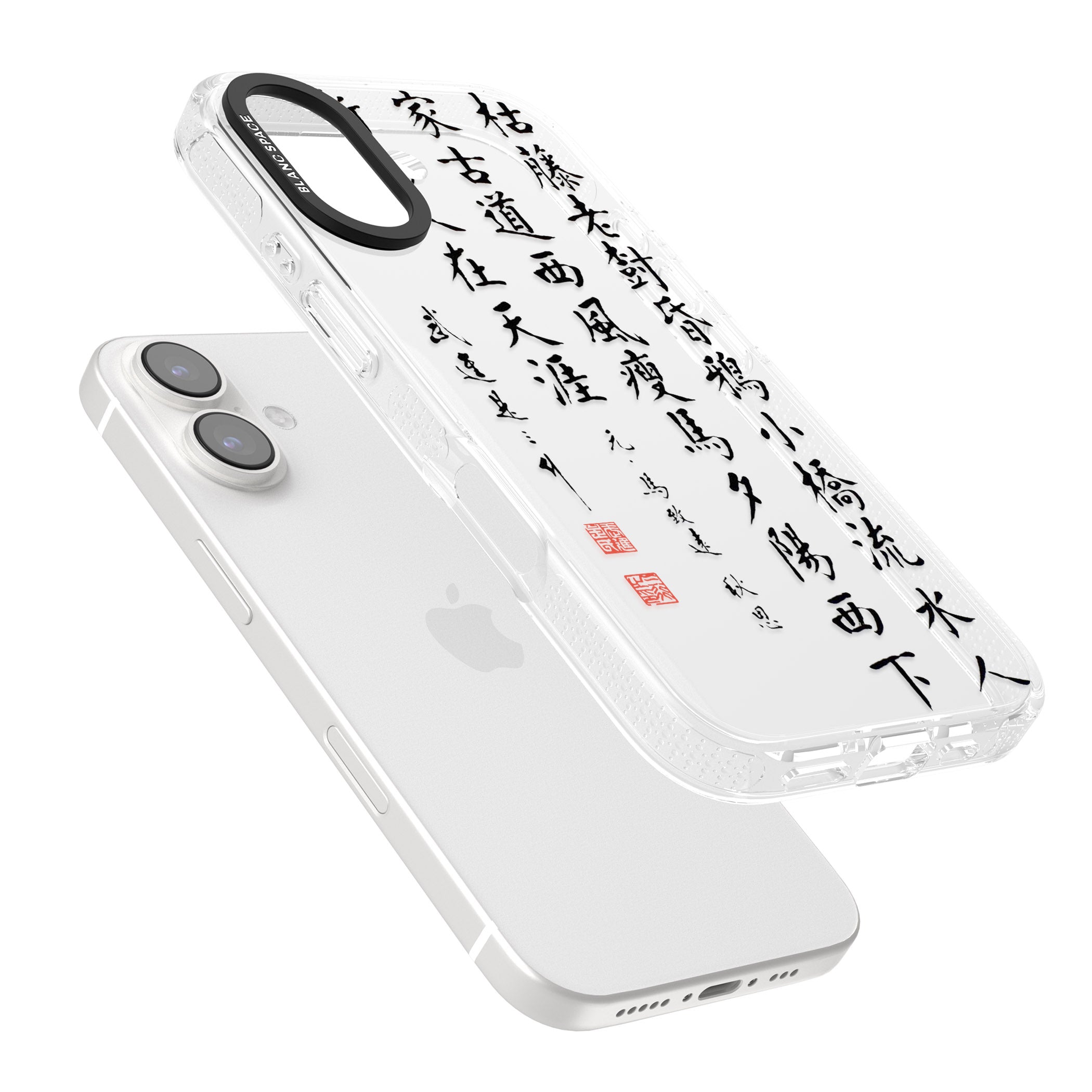 Chinese Poem Script iPhone 16 / 16 Plus Clear Case Impact Air - Blanc Space