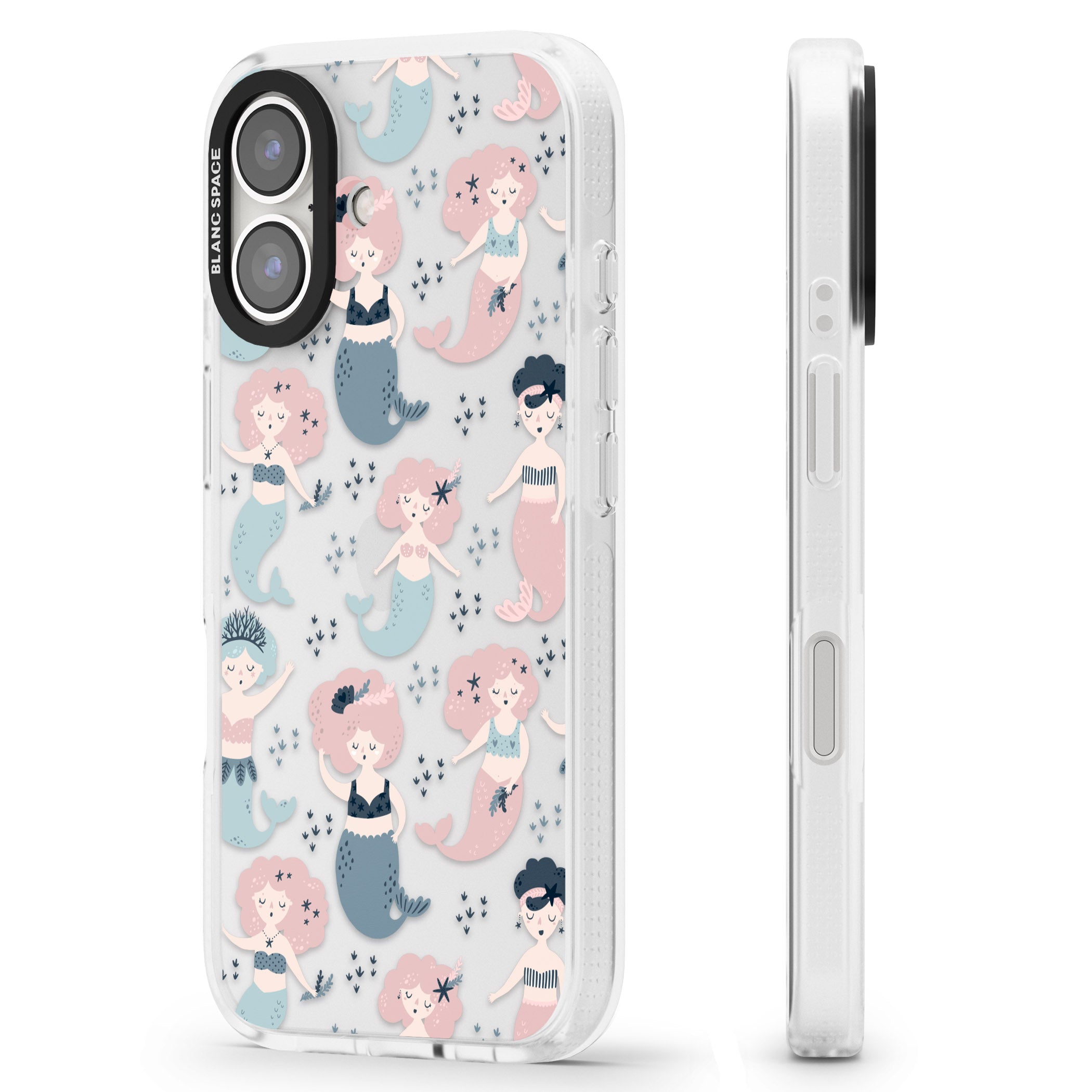 Under The Sea Mermaids (Clear) iPhone 16 / 16 Plus Clear Case Impact Air - Blanc Space