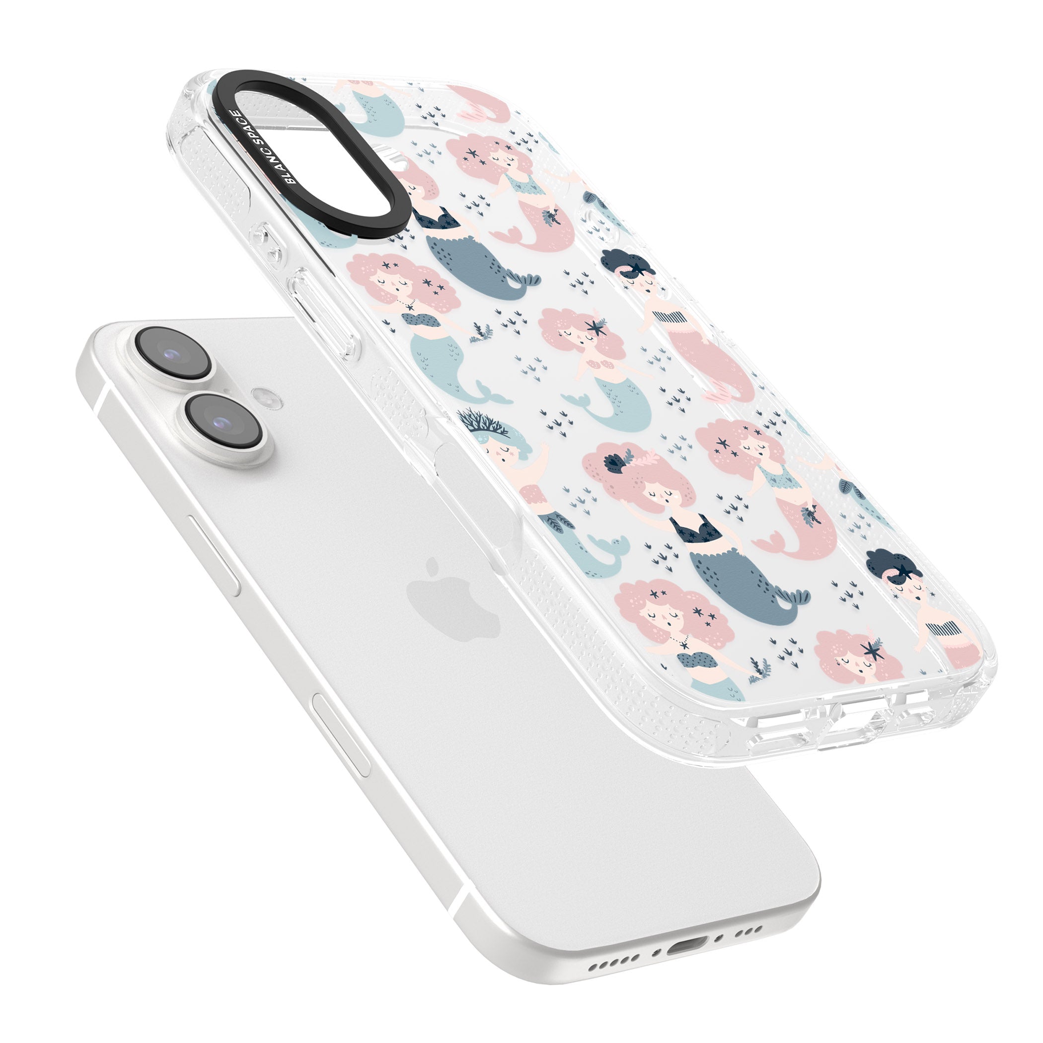 Under The Sea Mermaids (Clear) iPhone 16 / 16 Plus Clear Case Impact Air - Blanc Space