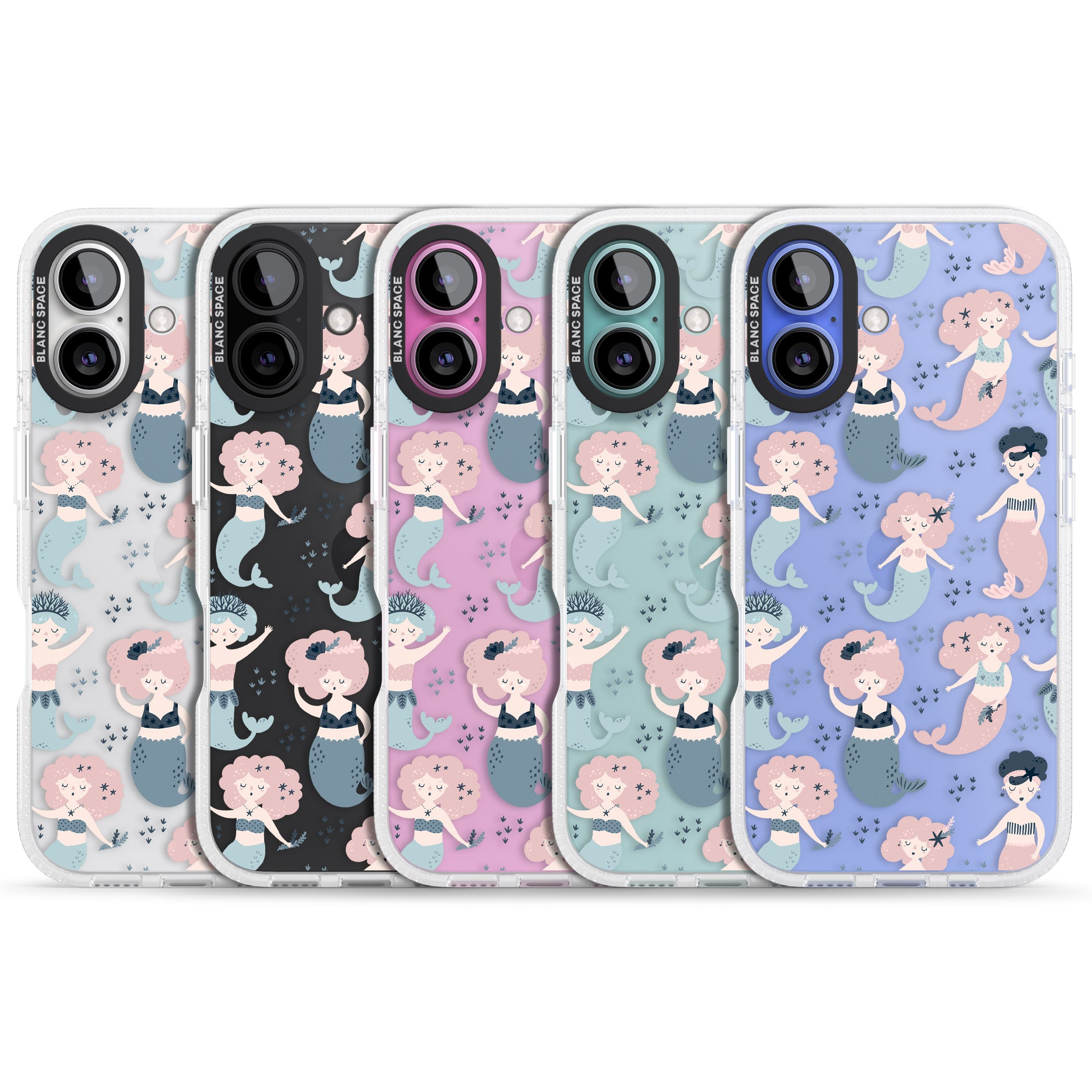 Under The Sea Mermaids (Clear) iPhone 16 / 16 Plus Clear Case Impact Air - Blanc Space
