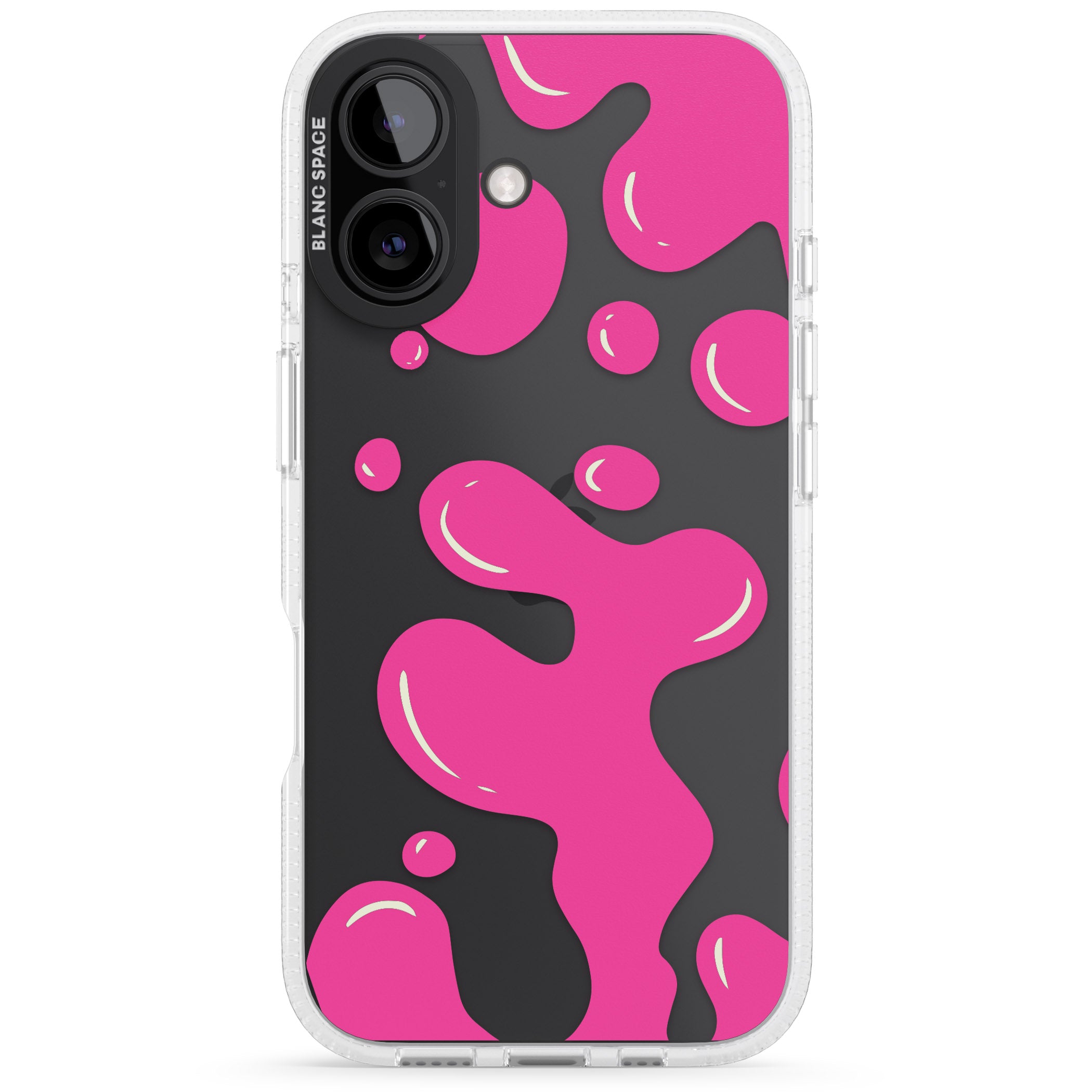 Pink Lava Lamp iPhone 16 / 16 Plus Clear Case Impact Air - Blanc Space