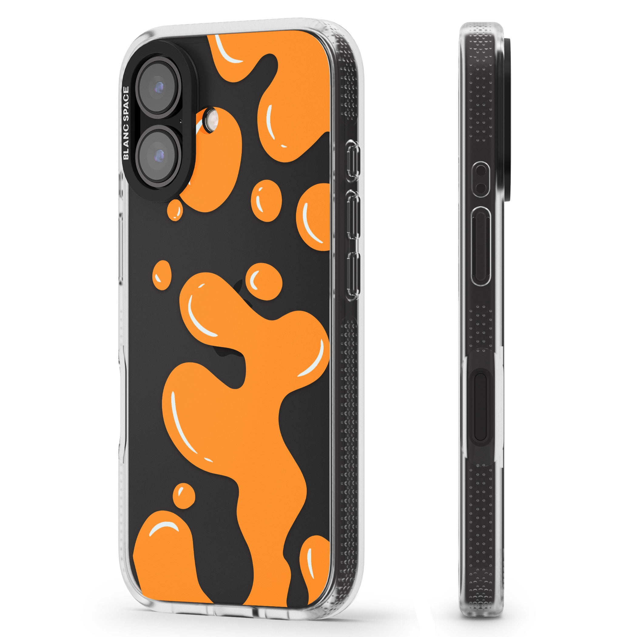 Orange Lava Lamp iPhone 16 / 16 Plus Clear Case Impact Air - Blanc Space