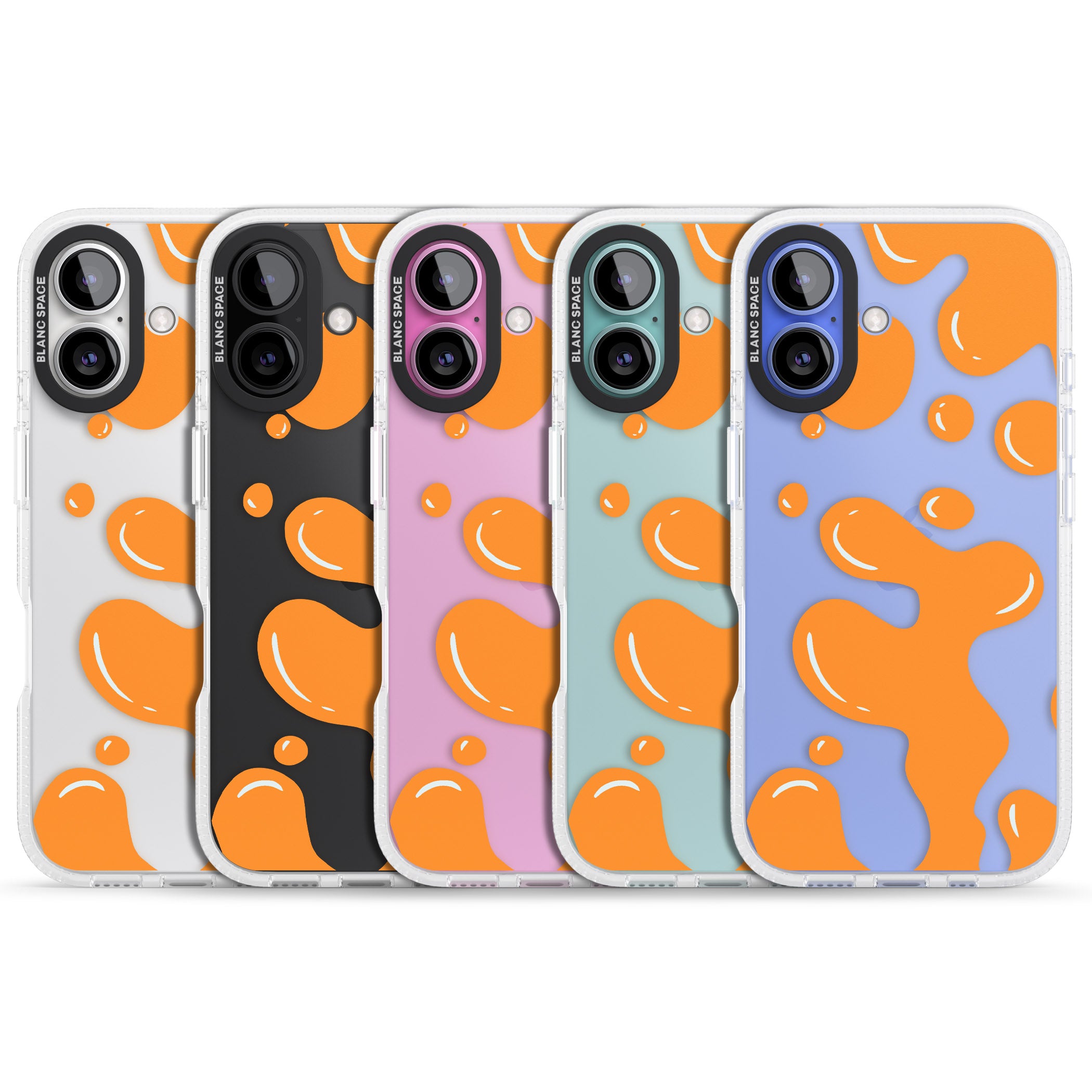 Orange Lava Lamp iPhone 16 / 16 Plus Clear Case Impact Air - Blanc Space