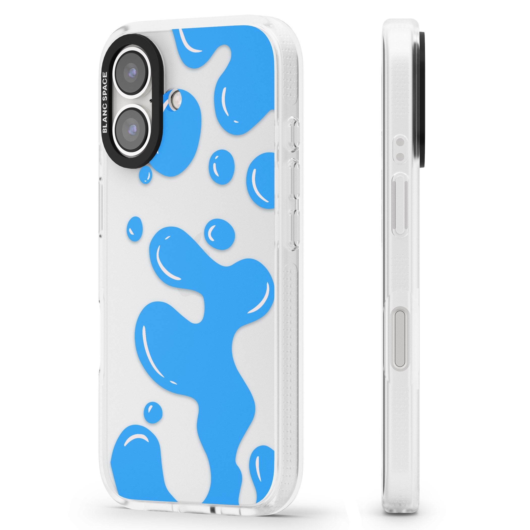 Blue Lava Lamp iPhone 16 / 16 Plus Clear Case Impact Air - Blanc Space