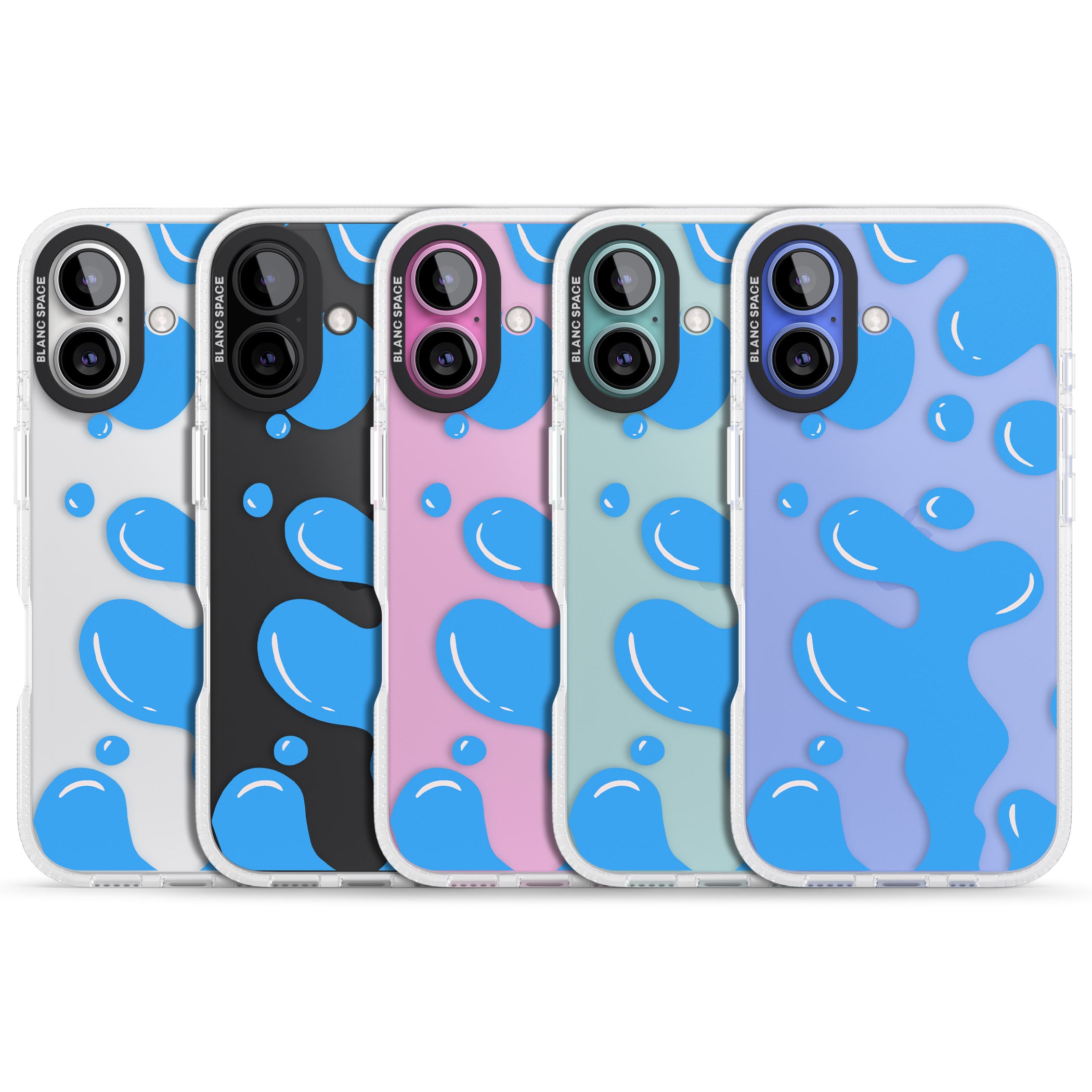 Blue Lava Lamp iPhone 16 / 16 Plus Clear Case Impact Air - Blanc Space