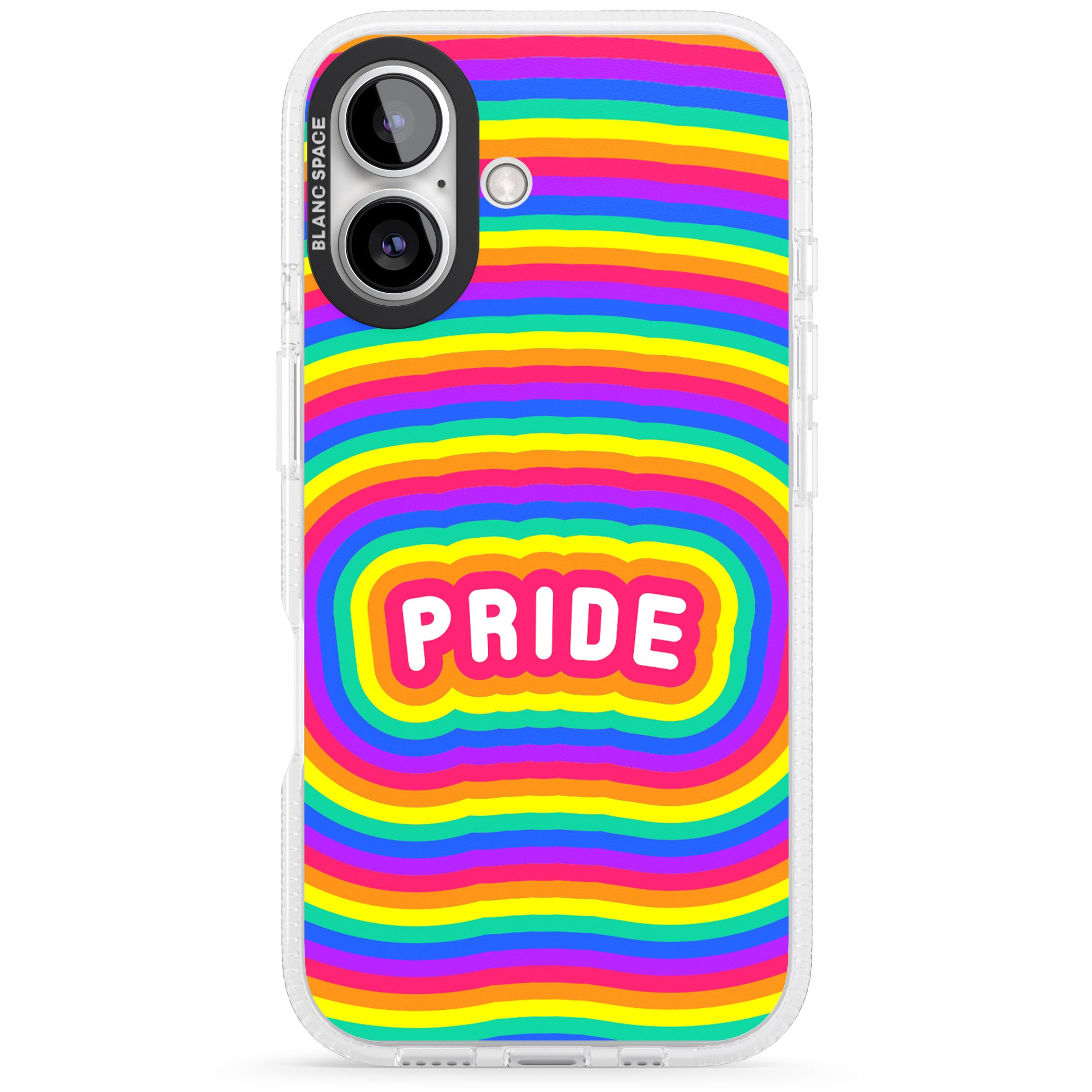 Pride iPhone 16 / 16 Plus Clear Case Impact Air - Blanc Space