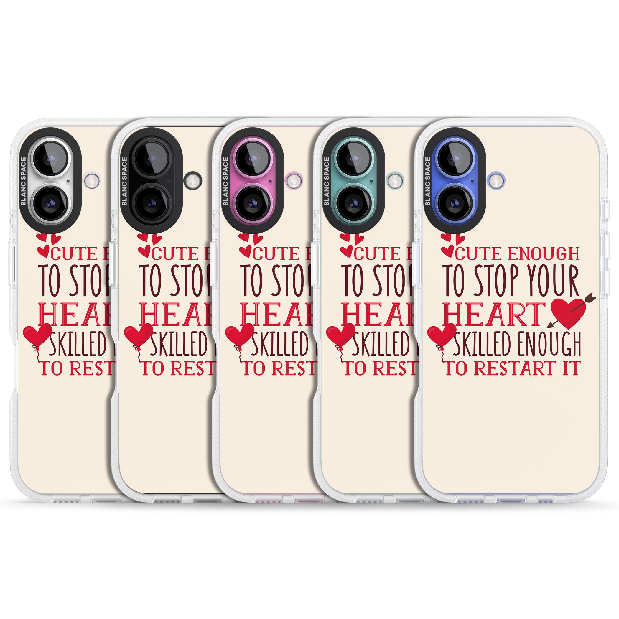 Medical Design Cute Enough to Stop Your Heart iPhone 16 / 16 Plus Clear Case Impact Air - Blanc Space