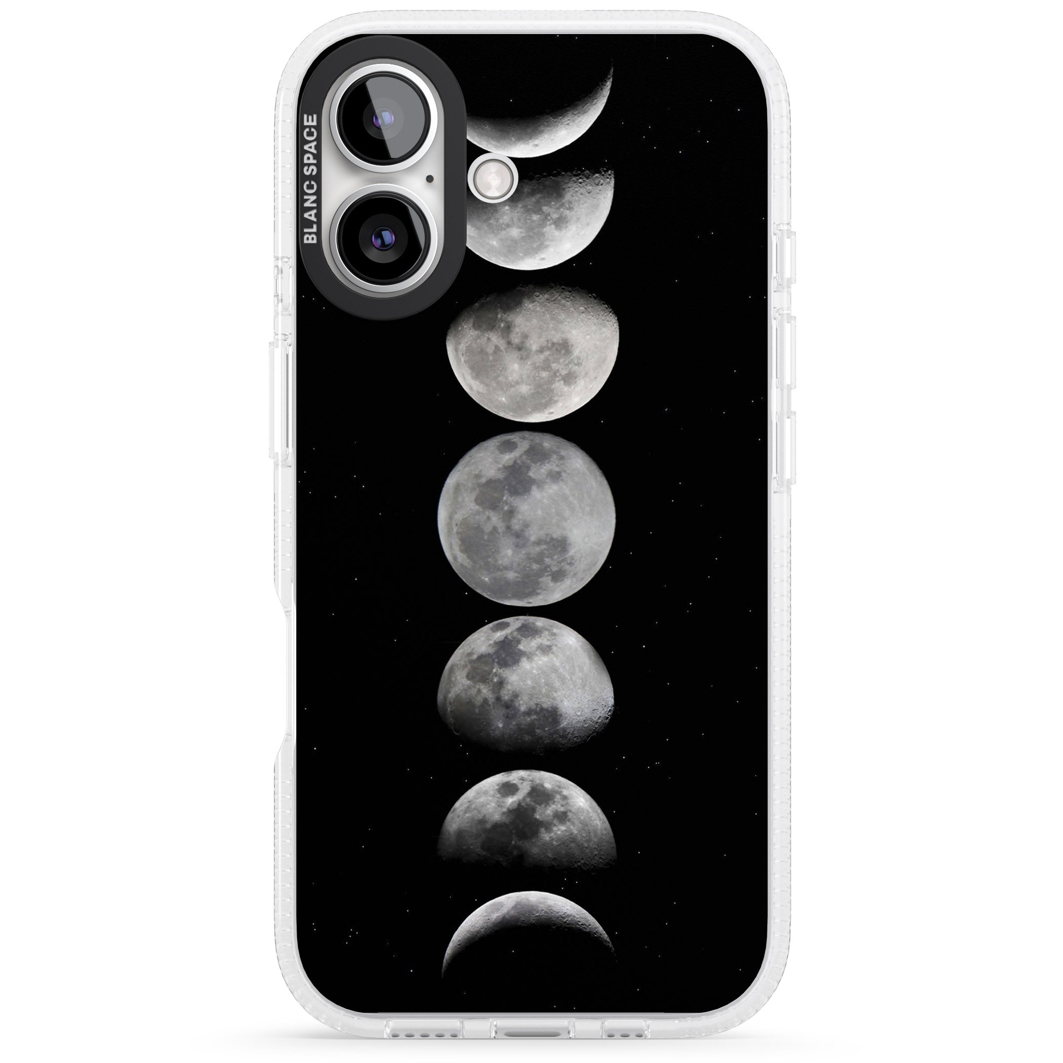 Phases Of The Moon iPhone 16 / 16 Plus Clear Case Impact Air - Blanc Space