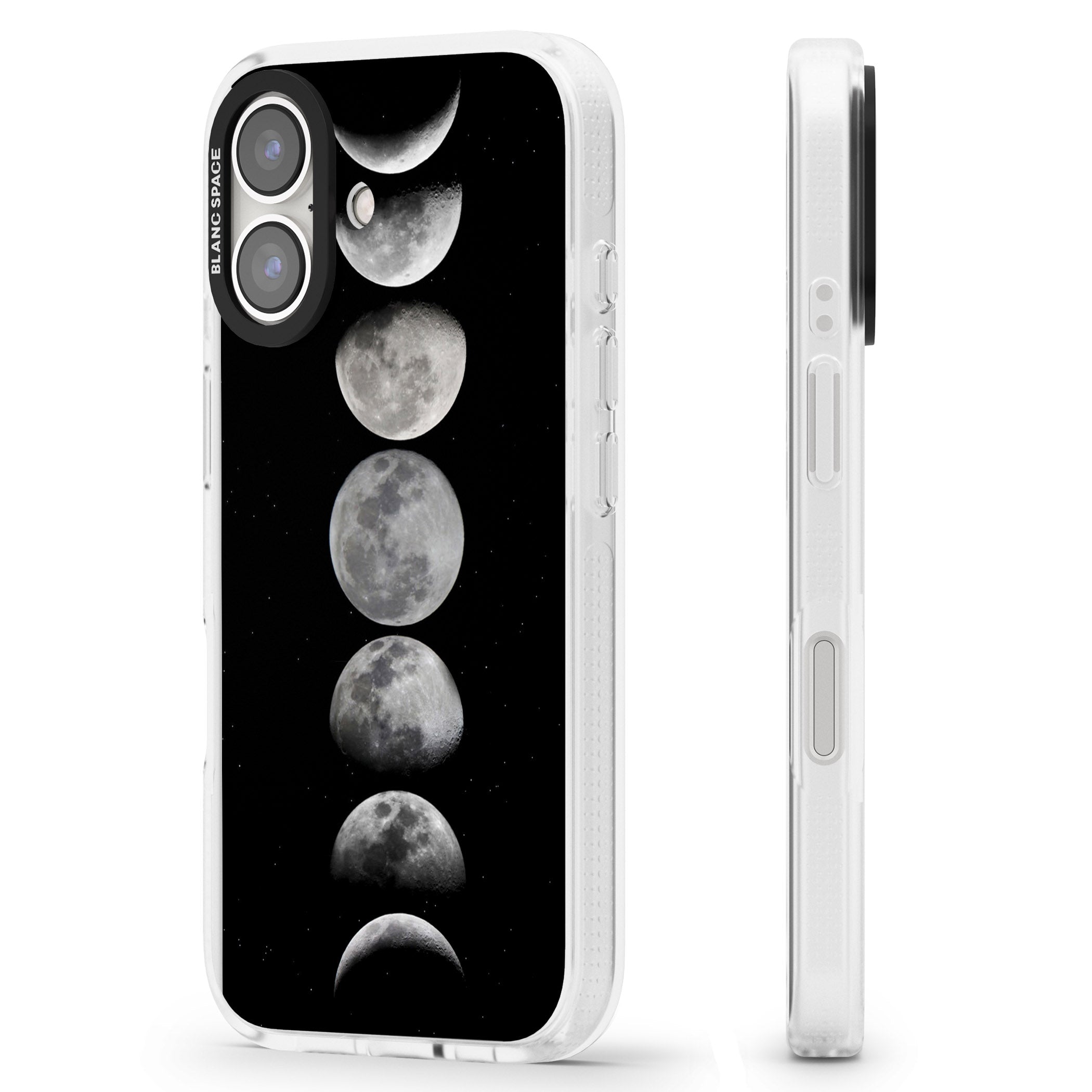 Phases Of The Moon iPhone 16 / 16 Plus Clear Case Impact Air - Blanc Space