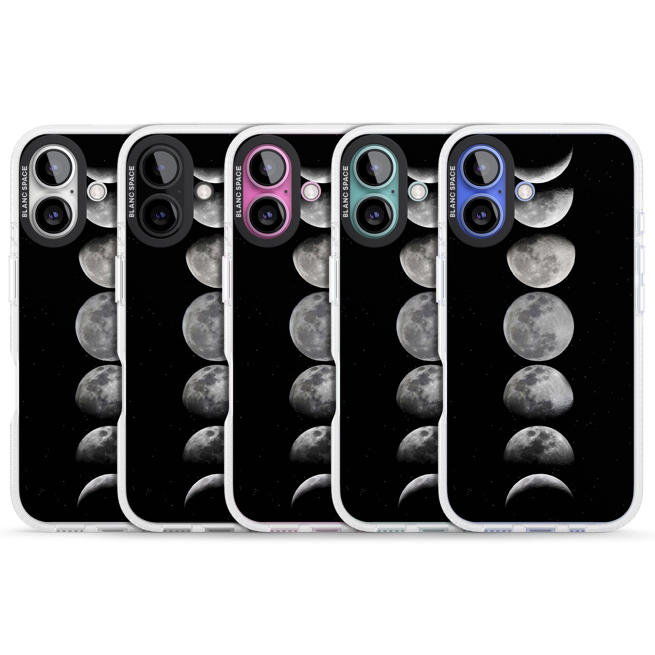 Phases Of The Moon iPhone 16 / 16 Plus Clear Case Impact Air - Blanc Space