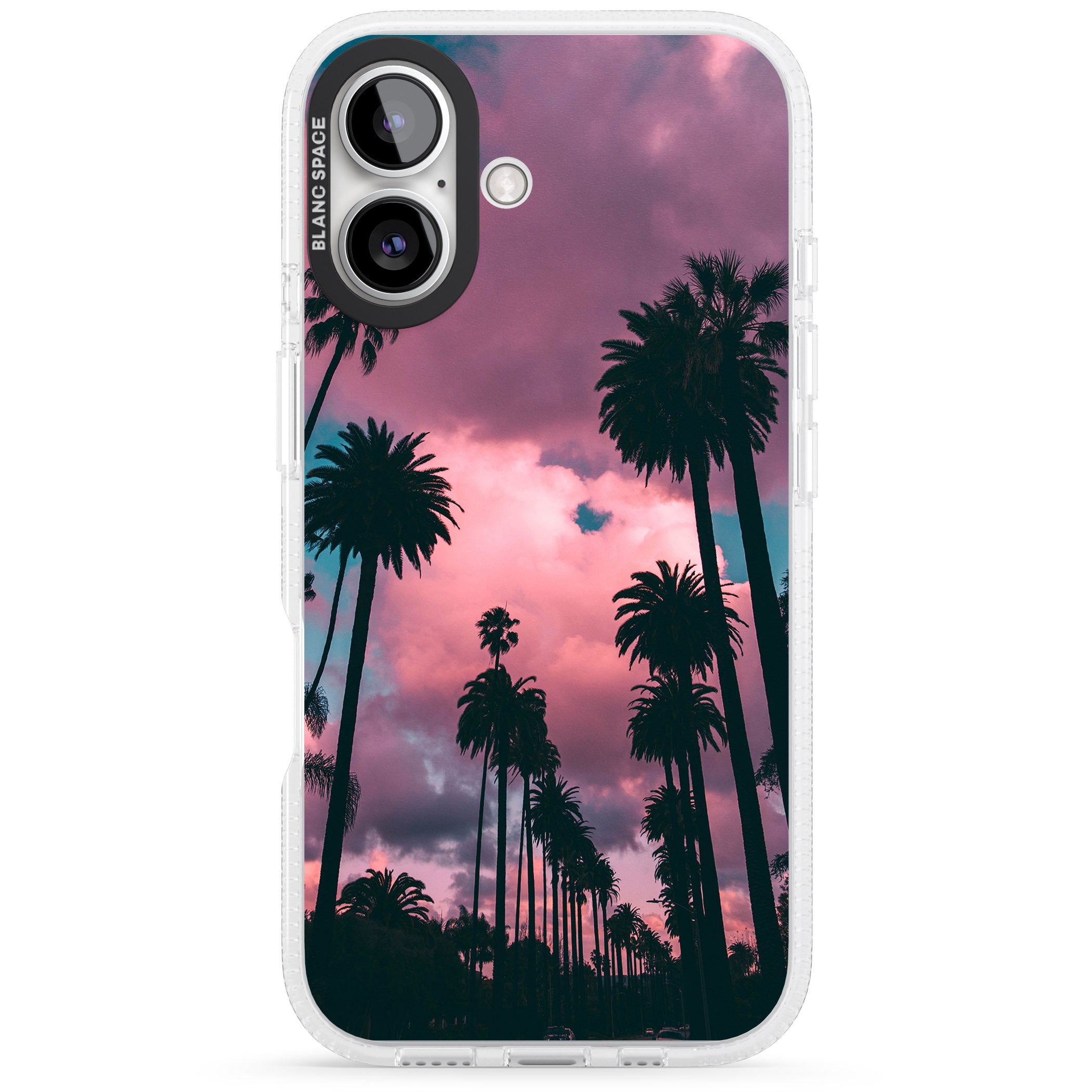 Palm Tree Sunset Photograph iPhone 16 / 16 Plus Clear Case Impact Air - Blanc Space
