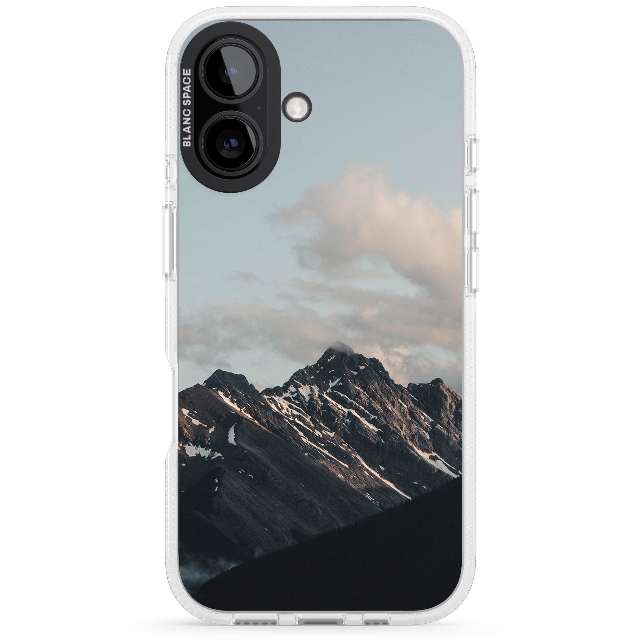 Mountain Range Photograph iPhone 16 / 16 Plus Clear Case Impact Air - Blanc Space
