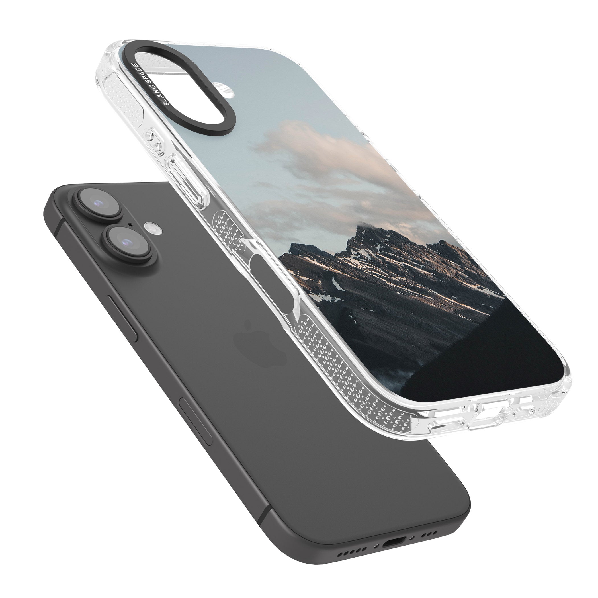 Mountain Range Photograph iPhone 16 / 16 Plus Clear Case Impact Air - Blanc Space
