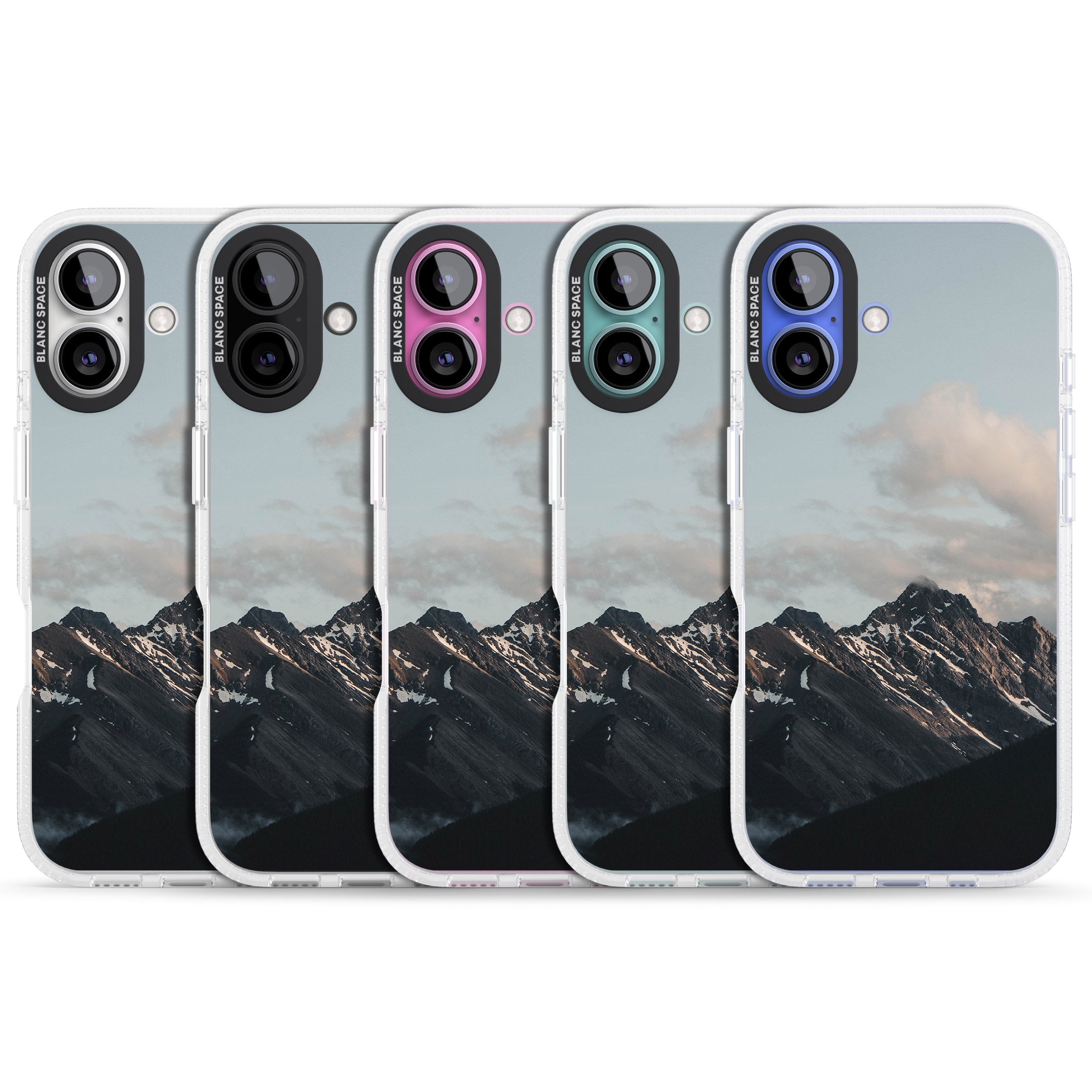 Mountain Range Photograph iPhone 16 / 16 Plus Clear Case Impact Air - Blanc Space