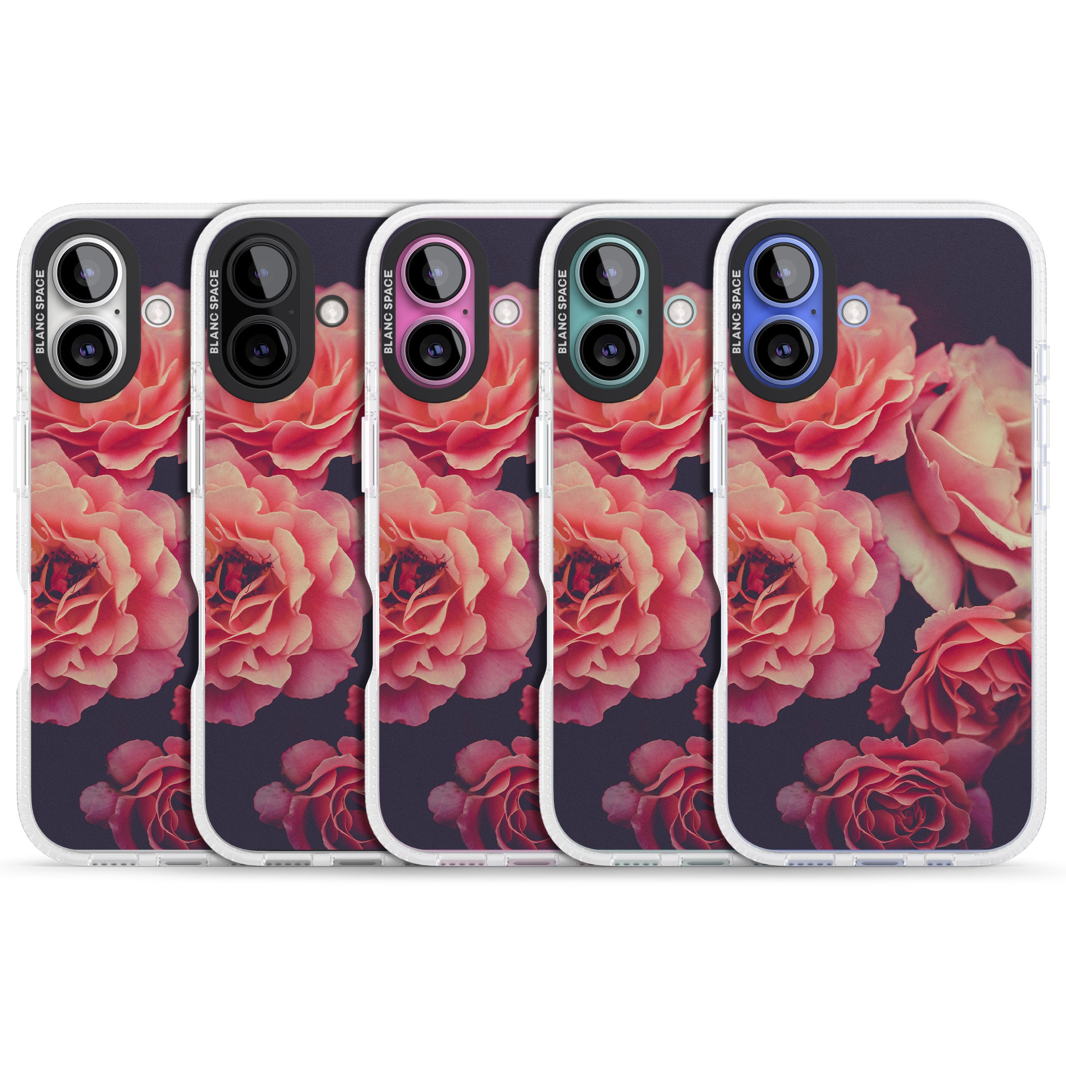Pink Roses Photograph iPhone 16 / 16 Plus Clear Case Impact Air - Blanc Space