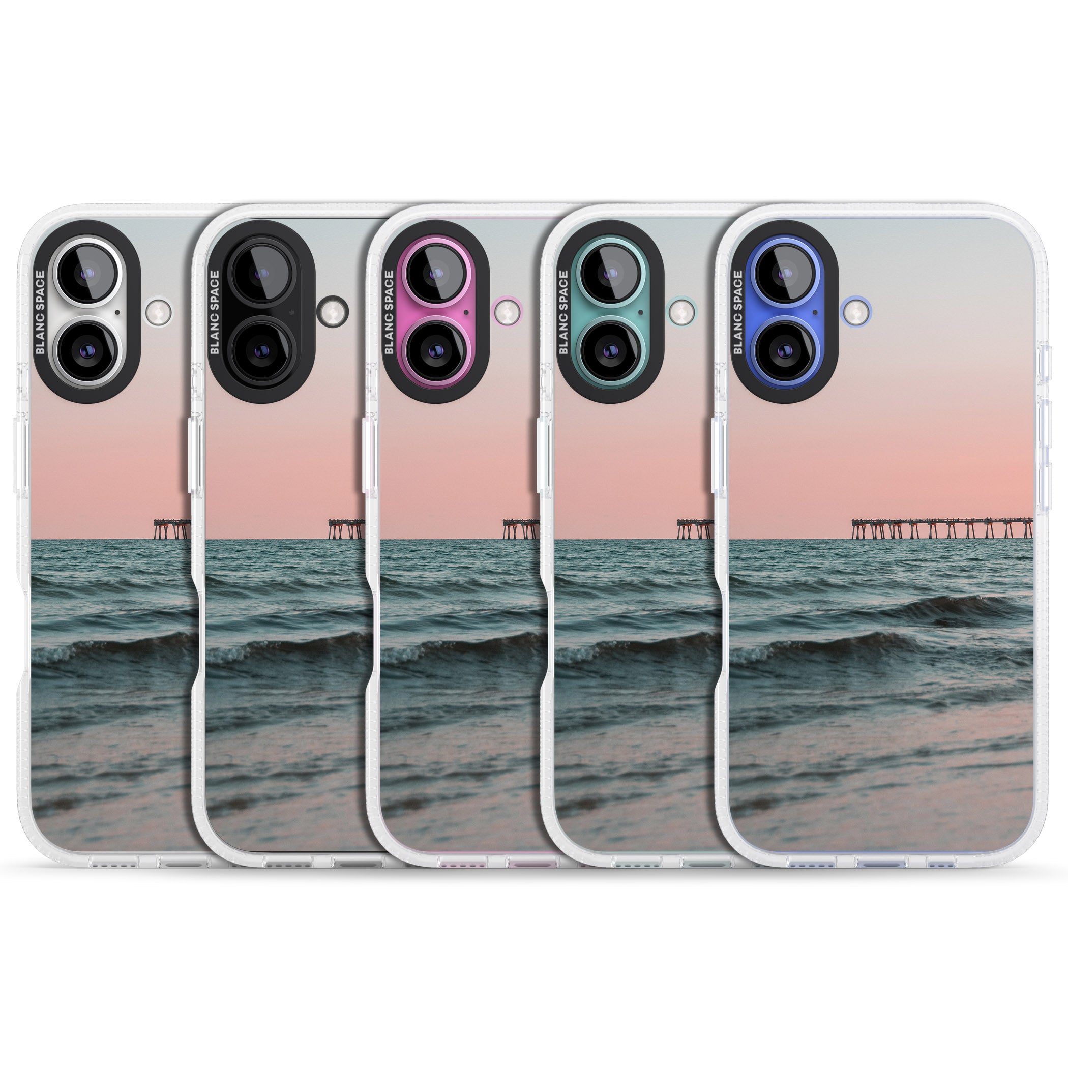 Beach Pier Photograph iPhone 16 / 16 Plus Clear Case Impact Air - Blanc Space