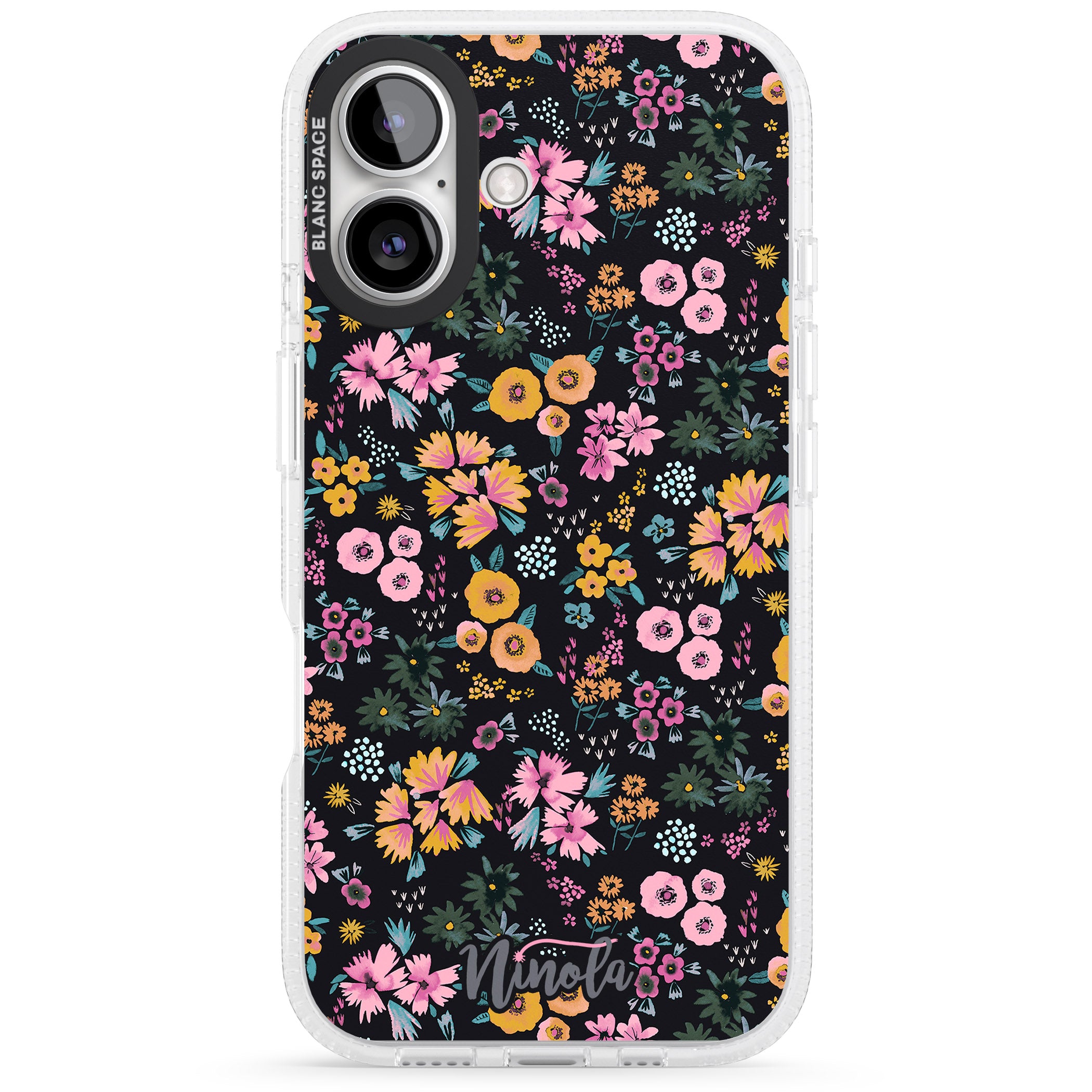 Little Flowers iPhone 16 / 16 Plus Clear Case Impact Air - Blanc Space
