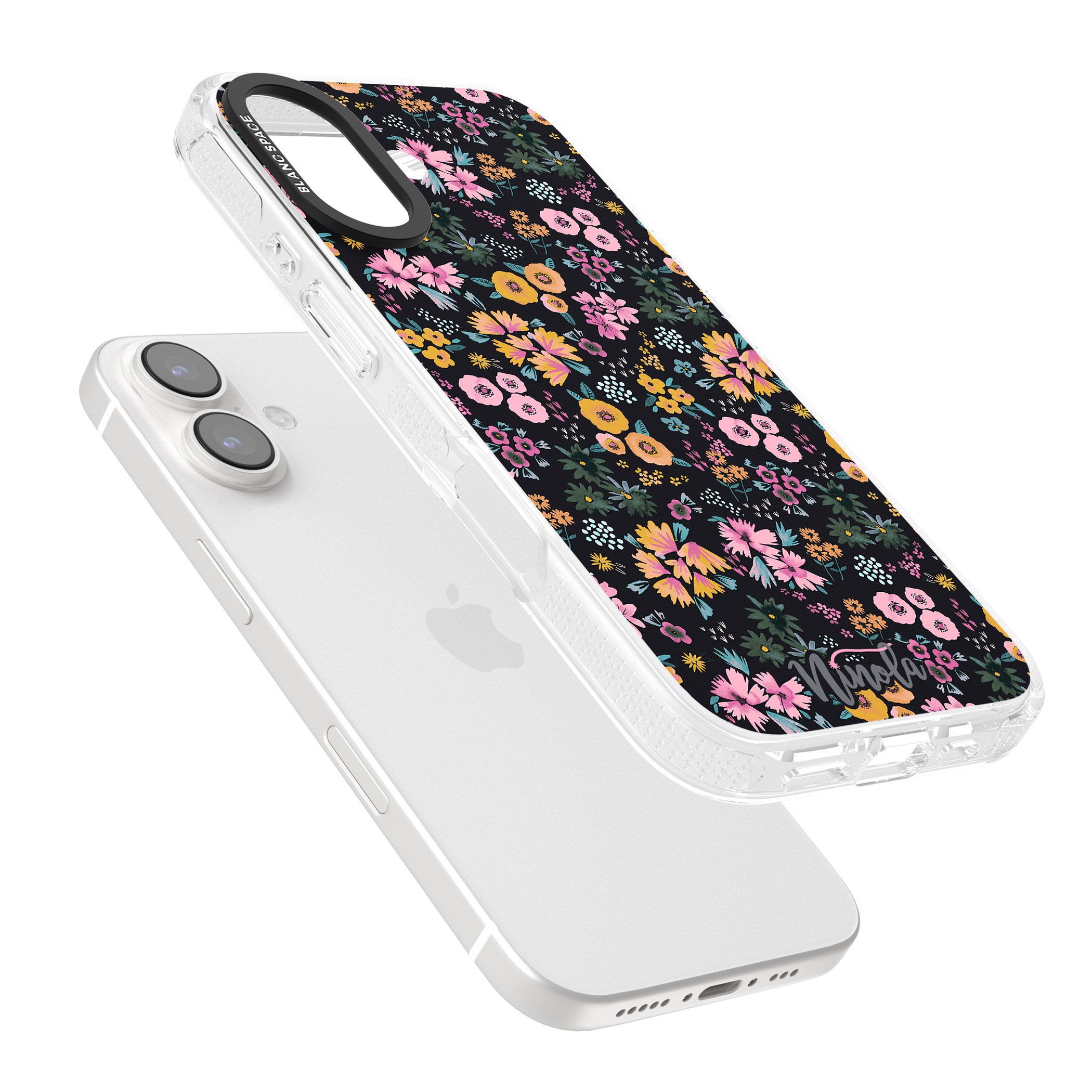 Little Flowers iPhone 16 / 16 Plus Clear Case Impact Air - Blanc Space