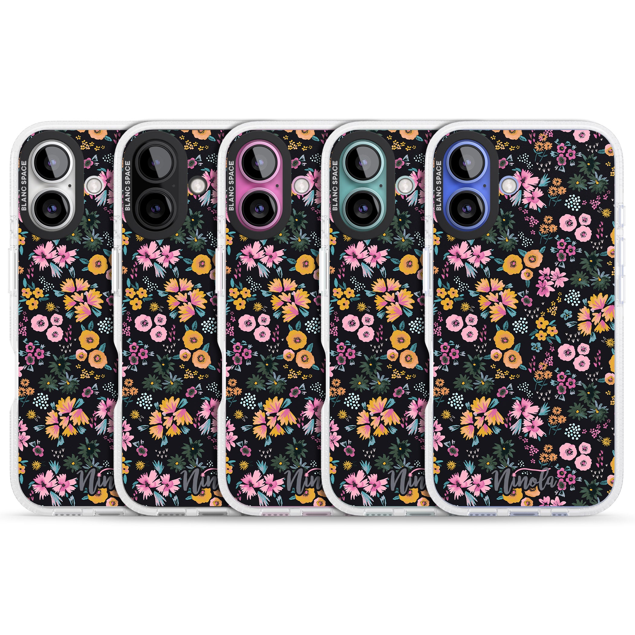 Little Flowers iPhone 16 / 16 Plus Clear Case Impact Air - Blanc Space