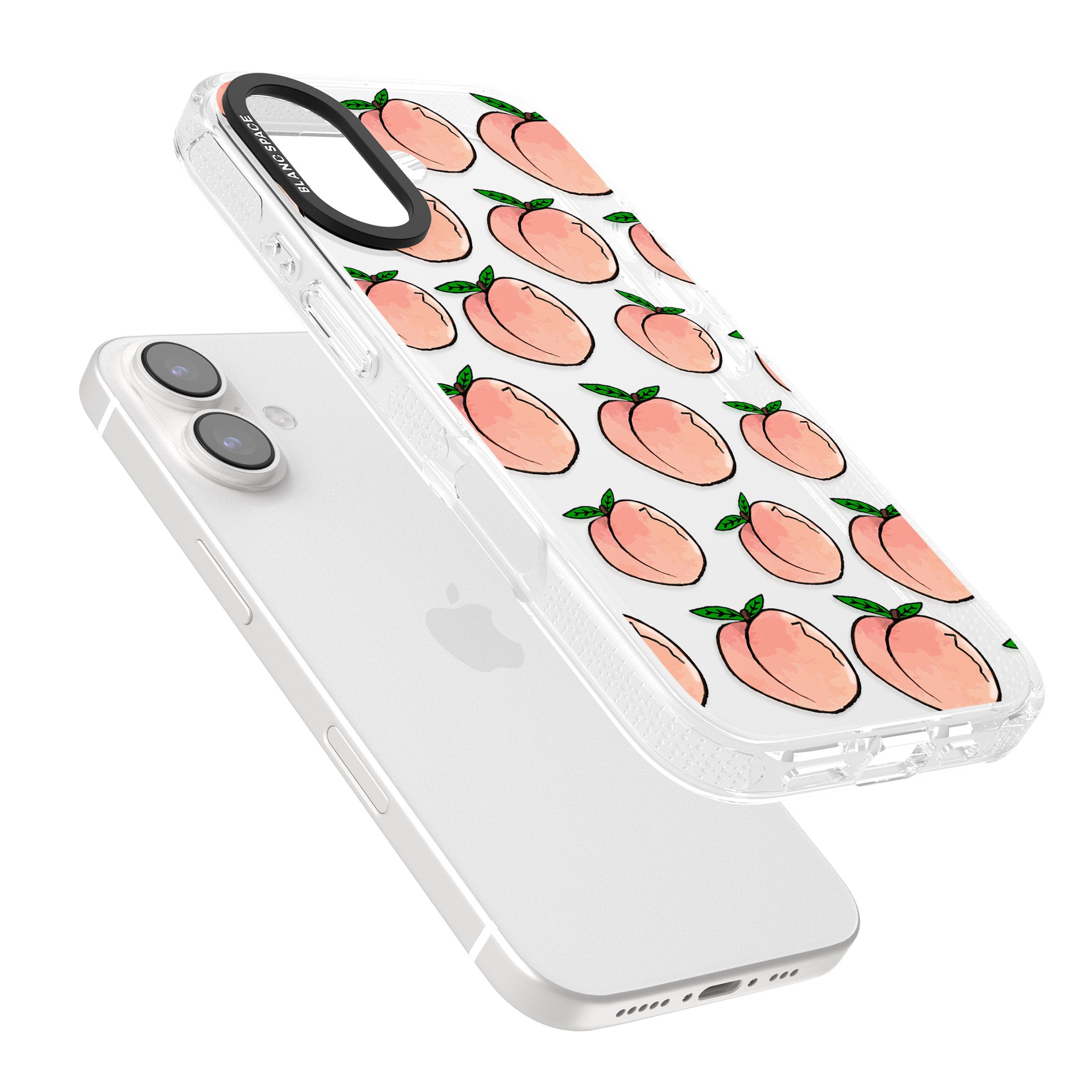 Life's a Peach iPhone 16 / 16 Plus Clear Case Impact Air - Blanc Space