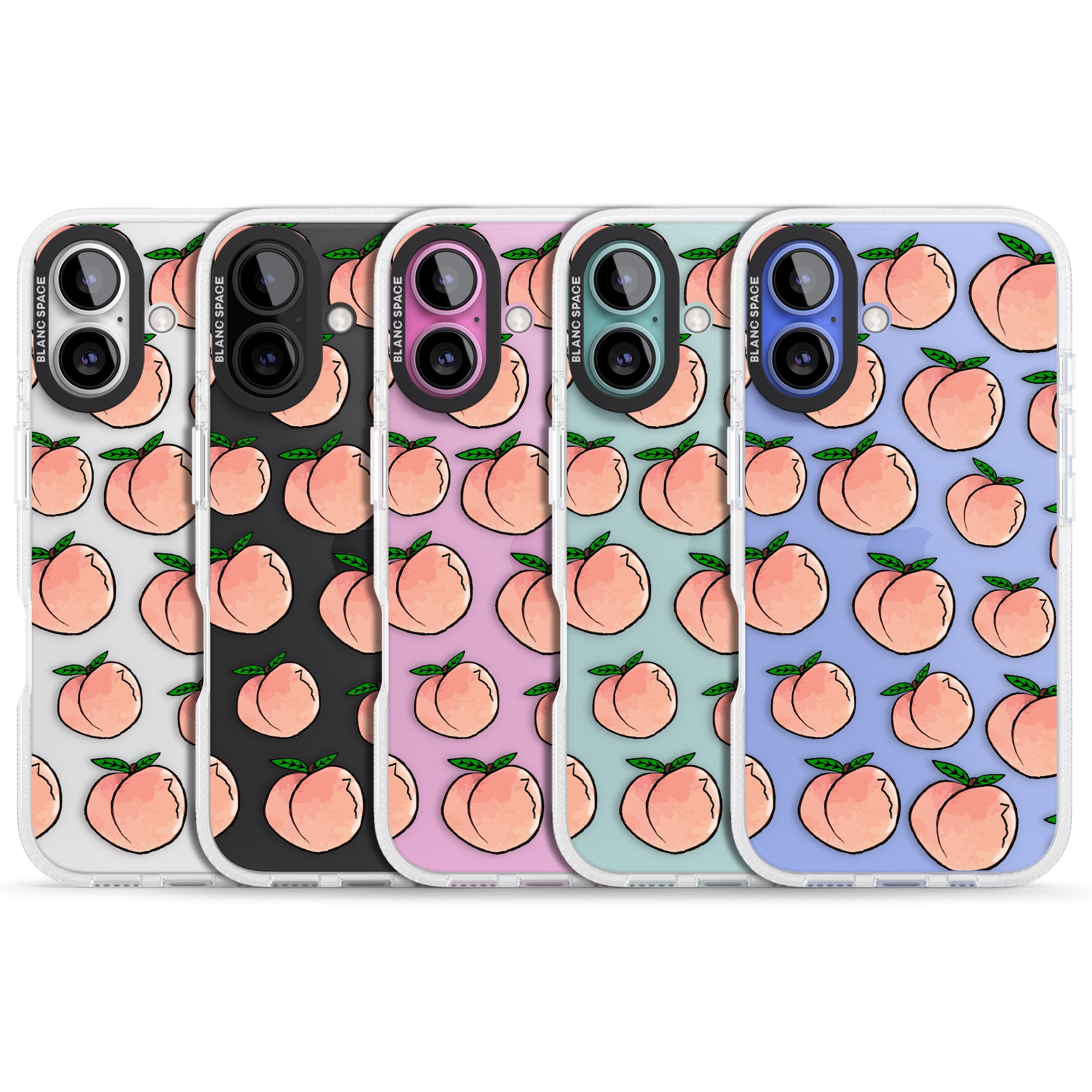 Life's a Peach iPhone 16 / 16 Plus Clear Case Impact Air - Blanc Space