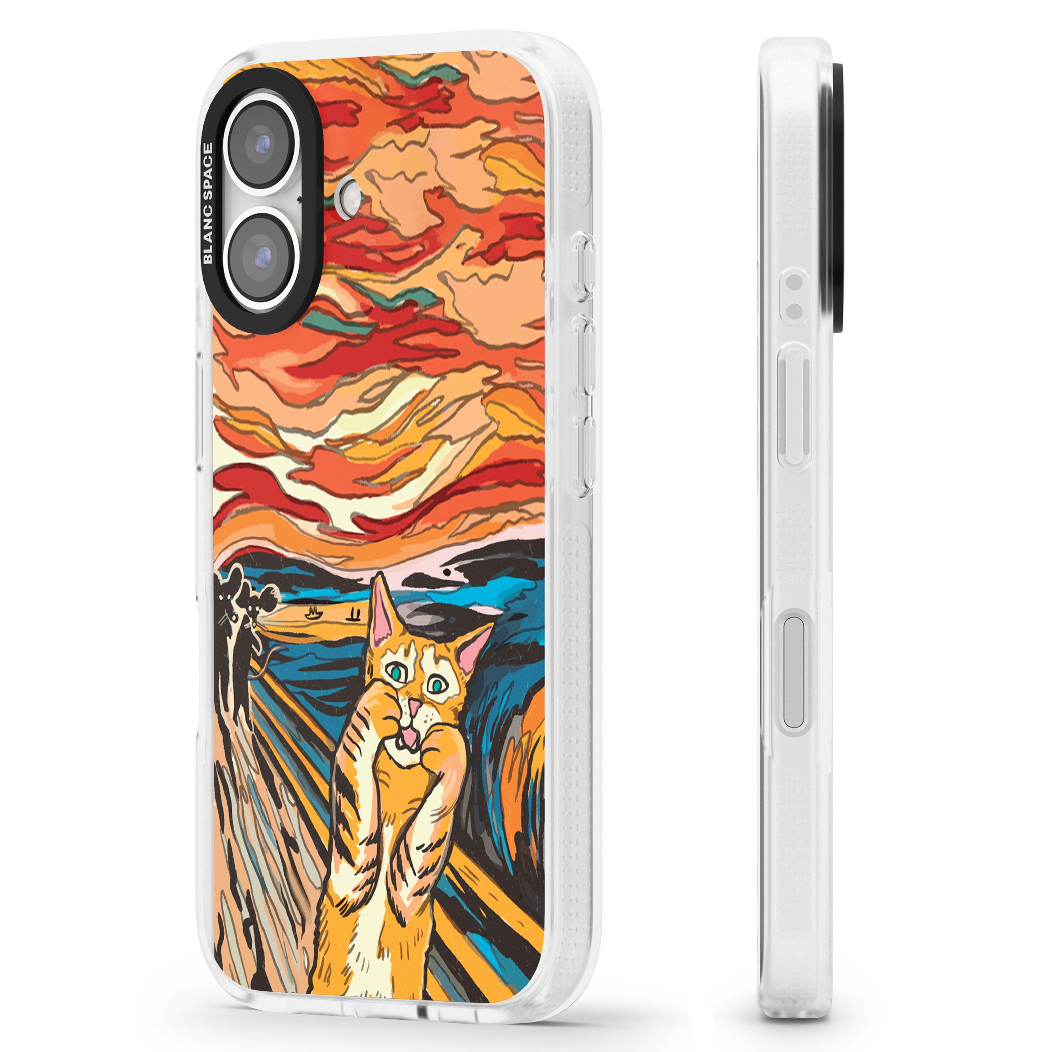 The Meow iPhone 16 / 16 Plus Clear Case Impact Air - Blanc Space
