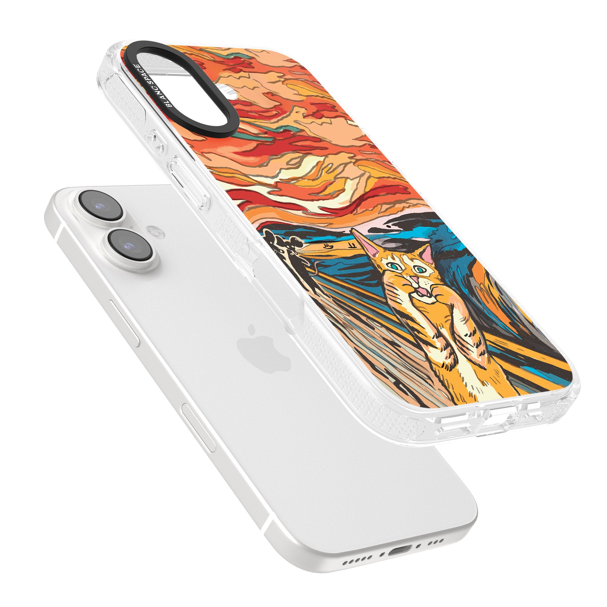 The Meow iPhone 16 / 16 Plus Clear Case Impact Air - Blanc Space