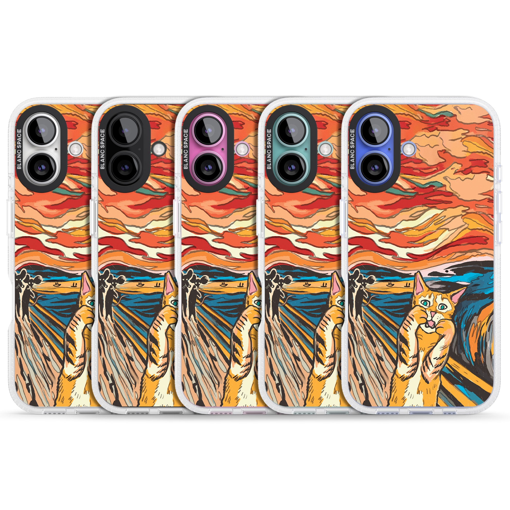 The Meow iPhone 16 / 16 Plus Clear Case Impact Air - Blanc Space