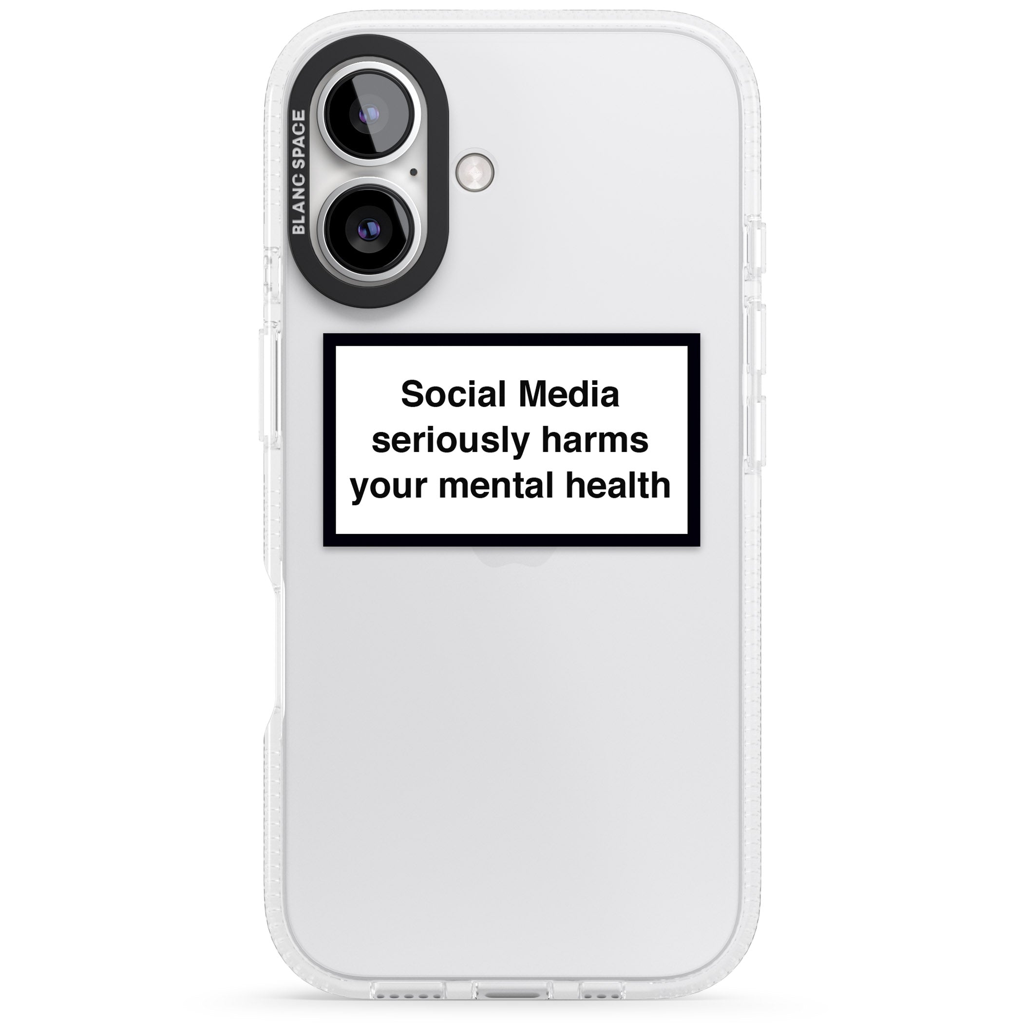 Social Media Quote iPhone 16 / 16 Plus Clear Case Impact Air - Blanc Space